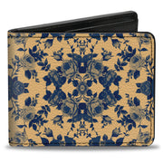 Bi-Fold Wallet - Floral Collage Tan Blue Bi-Fold Wallets Buckle-Down