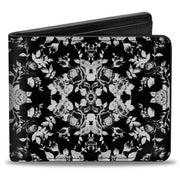 Bi-Fold Wallet - Floral Collage Black Gray White Bi-Fold Wallets Buckle-Down