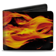 Bi-Fold Wallet - Flames Vivid Black Orange Bi-Fold Wallets Buckle-Down