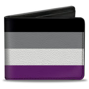 Bi-Fold Wallet - Flag Asexual Black Gray White Purple Bi-Fold Wallets Buckle-Down