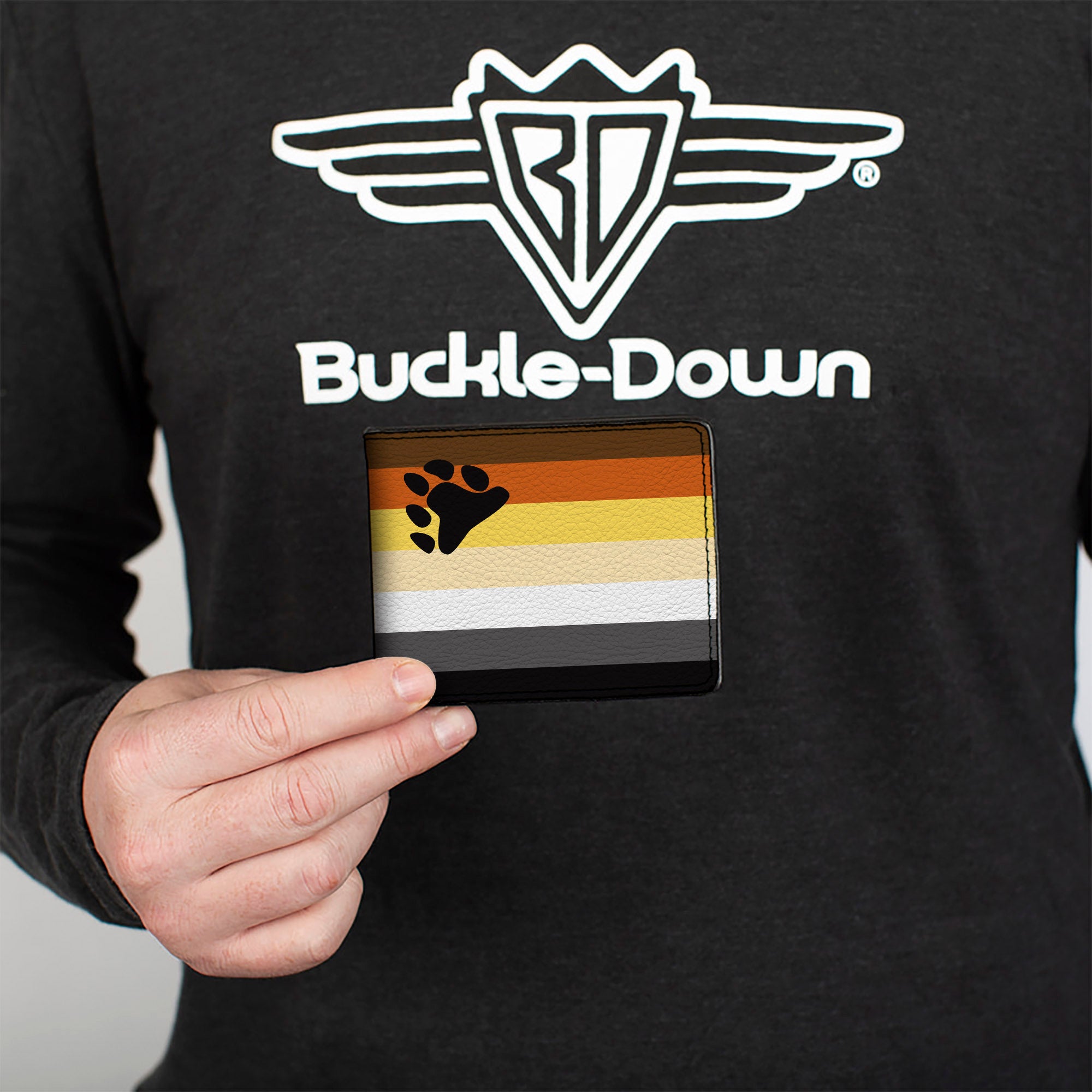 Bi-Fold Wallet - Flag Bear Pride2 Black Brown Orange Yellow Tan White Gray Black Bi-Fold Wallets Buckle-Down