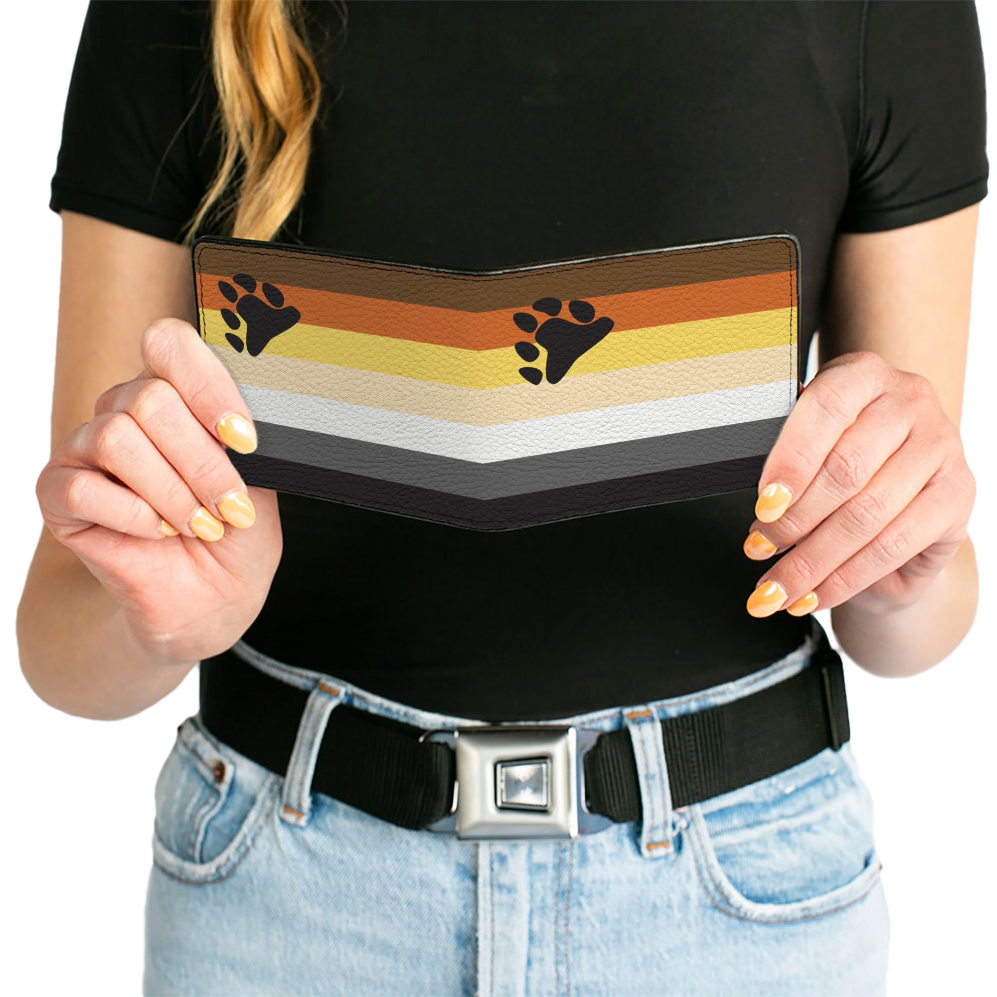 Bi-Fold Wallet - Flag Bear Pride2 Black Brown Orange Yellow Tan White Gray Black Bi-Fold Wallets Buckle-Down