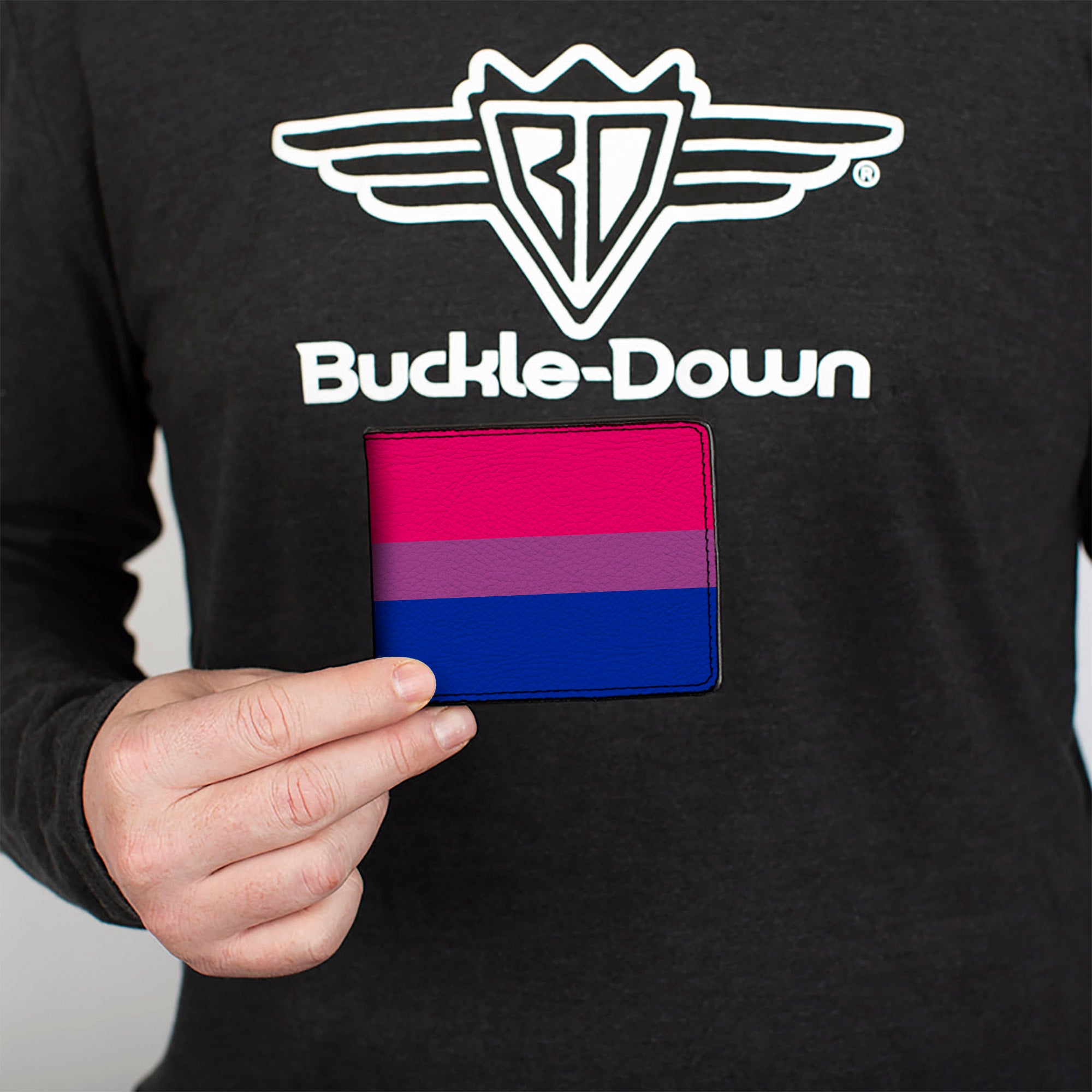 Bi-Fold Wallet - Flag Bisexual Pink Purple Blue Bi-Fold Wallets Buckle-Down