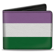 Bi-Fold Wallet - Flag Genderqueer Lavender White Green Bi-Fold Wallets Buckle-Down