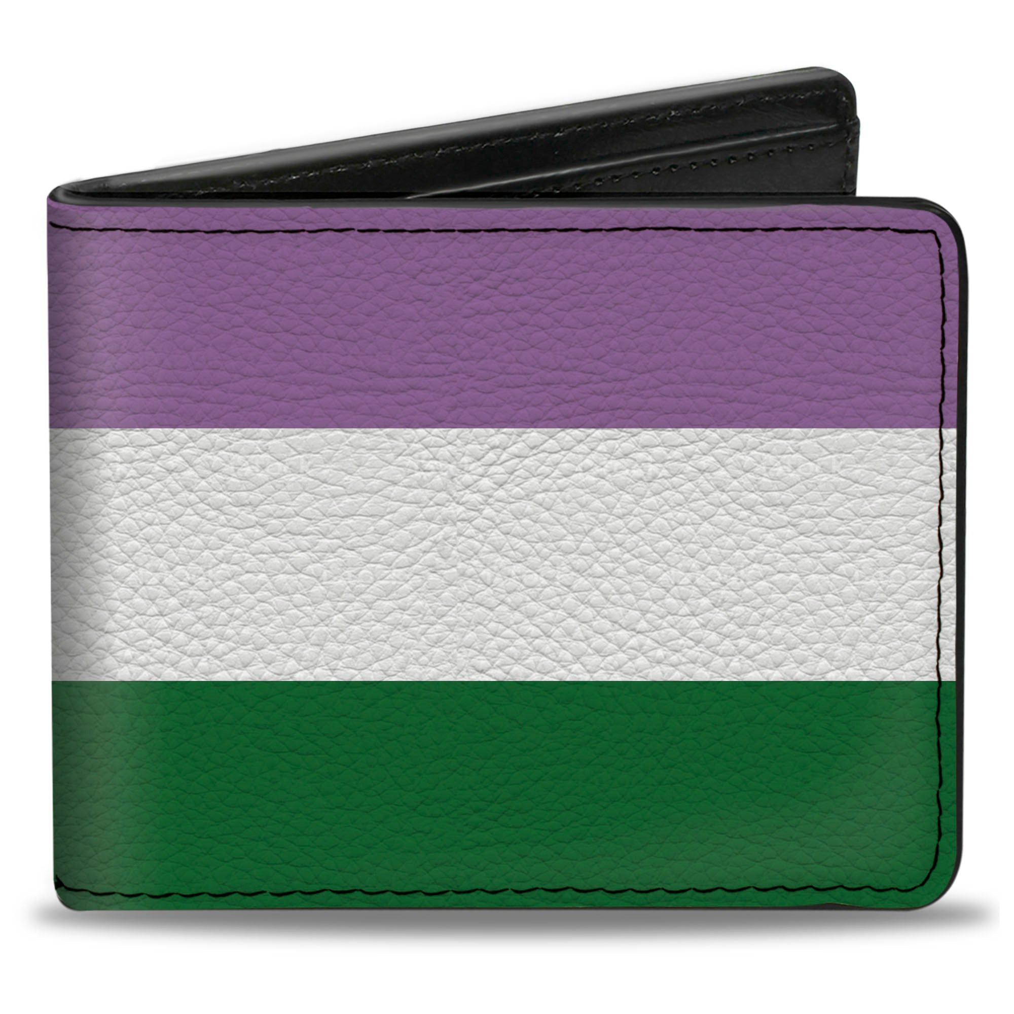 Bi-Fold Wallet - Flag Genderqueer Lavender White Green Bi-Fold Wallets Buckle-Down