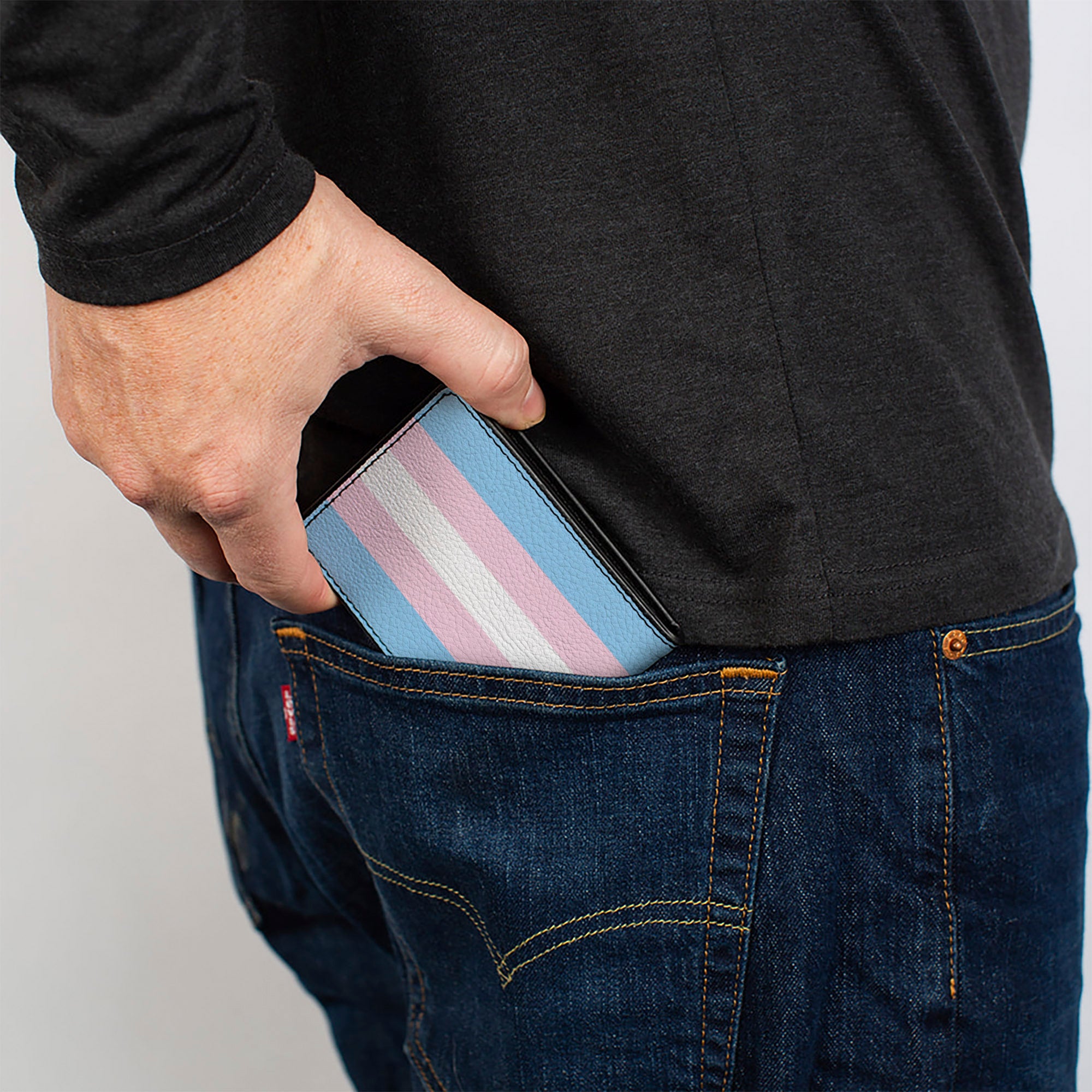 Bi-Fold Wallet - Flag Transgender Baby Blue Baby Pink White Bi-Fold Wallets Buckle-Down