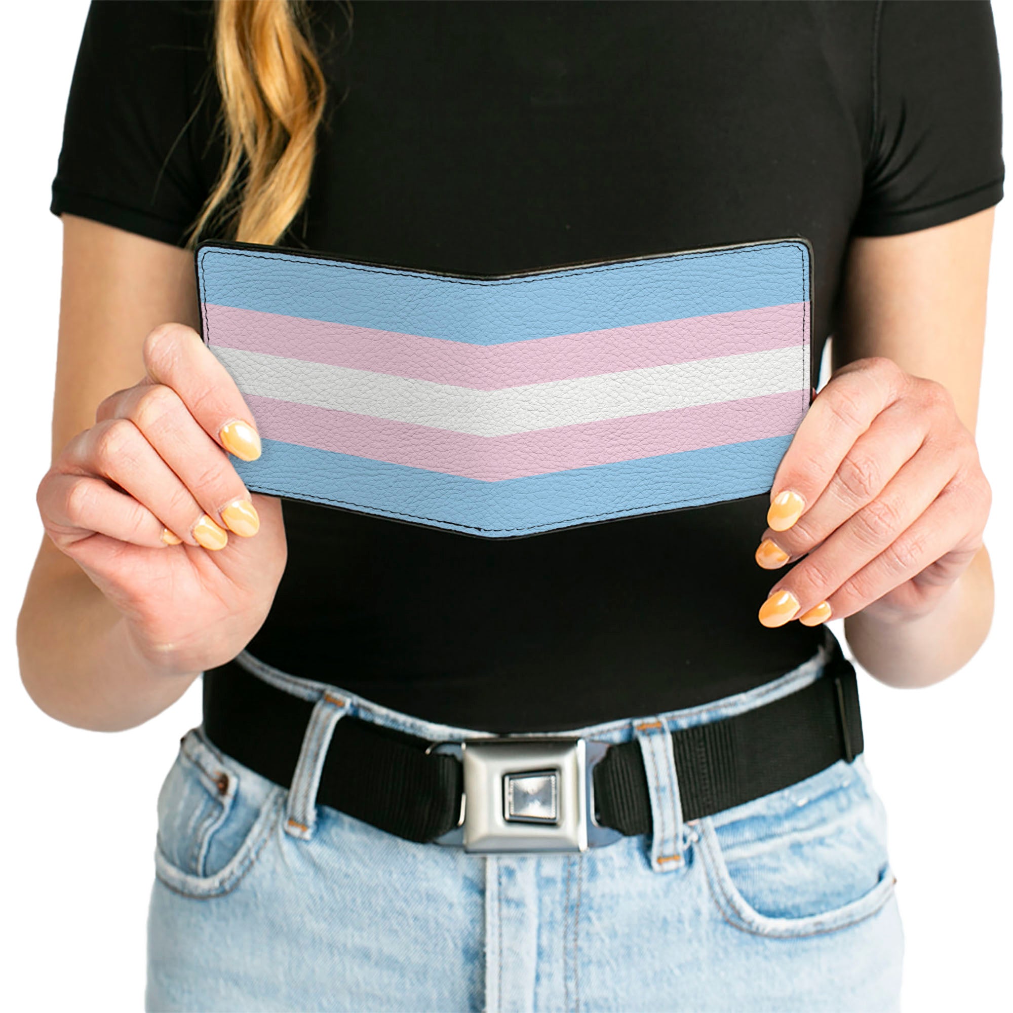 Bi-Fold Wallet - Flag Transgender Baby Blue Baby Pink White Bi-Fold Wallets Buckle-Down