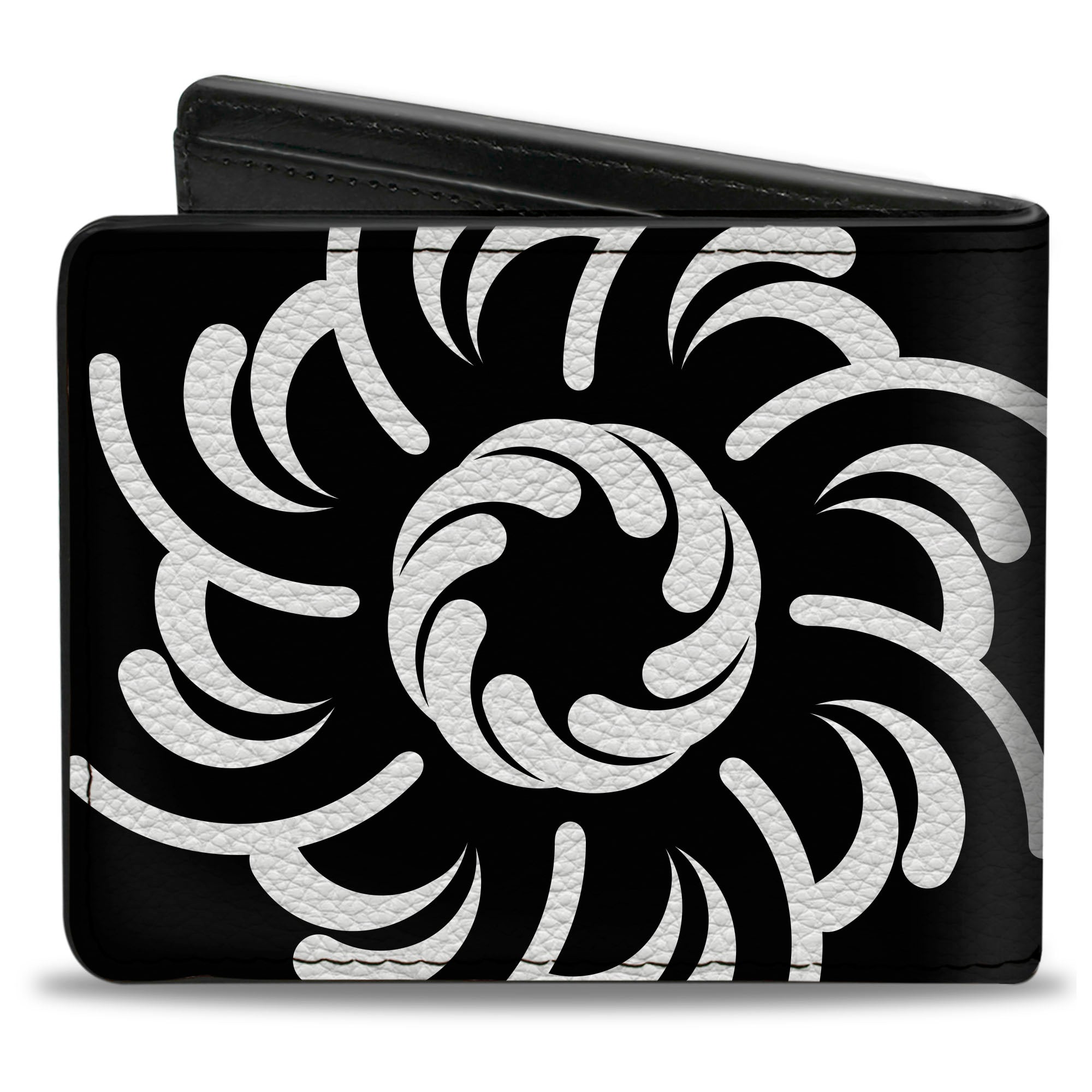 Bi-Fold Wallet - Floral Pinwheel Black White Bi-Fold Wallets Buckle-Down