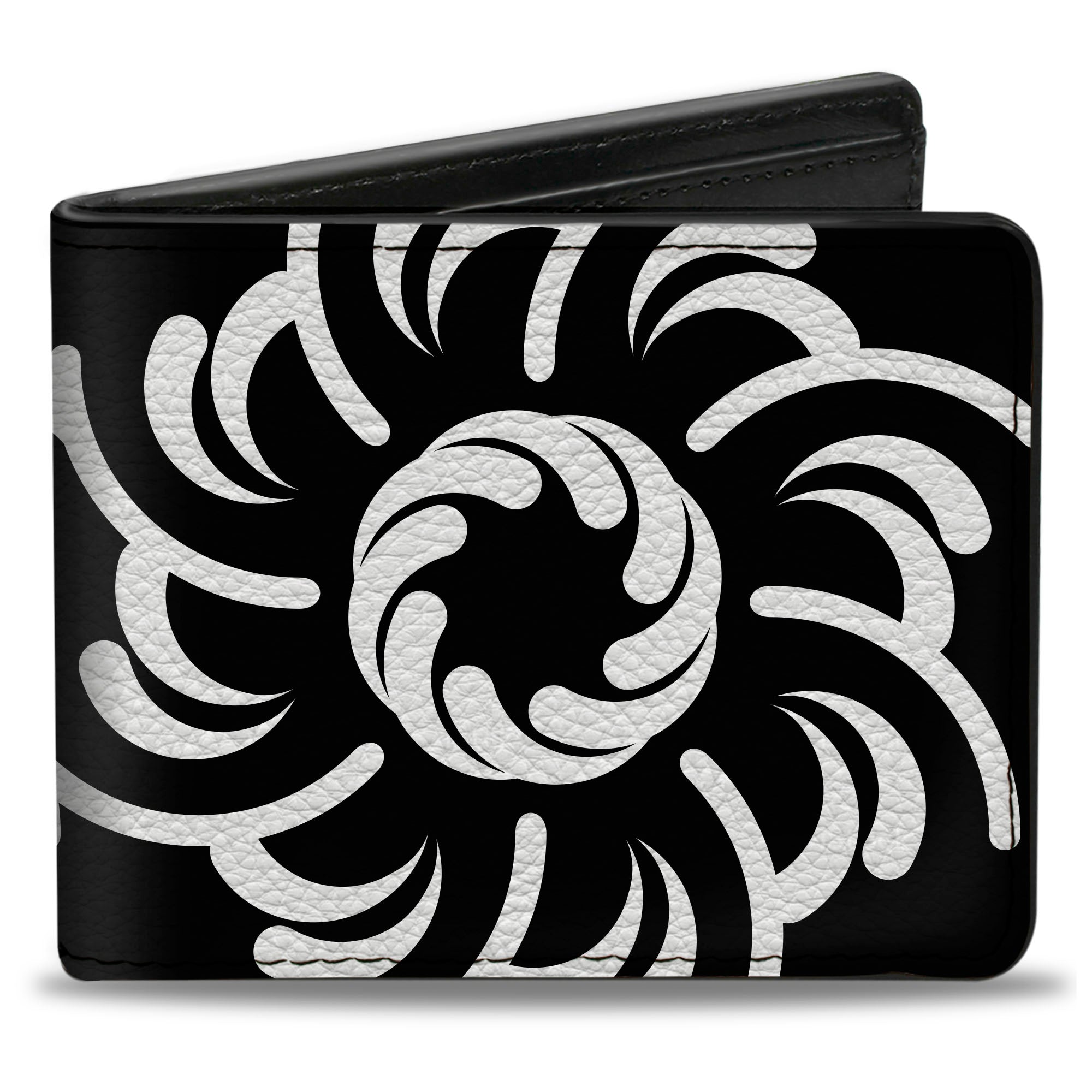 Bi-Fold Wallet - Floral Pinwheel Black White Bi-Fold Wallets Buckle-Down