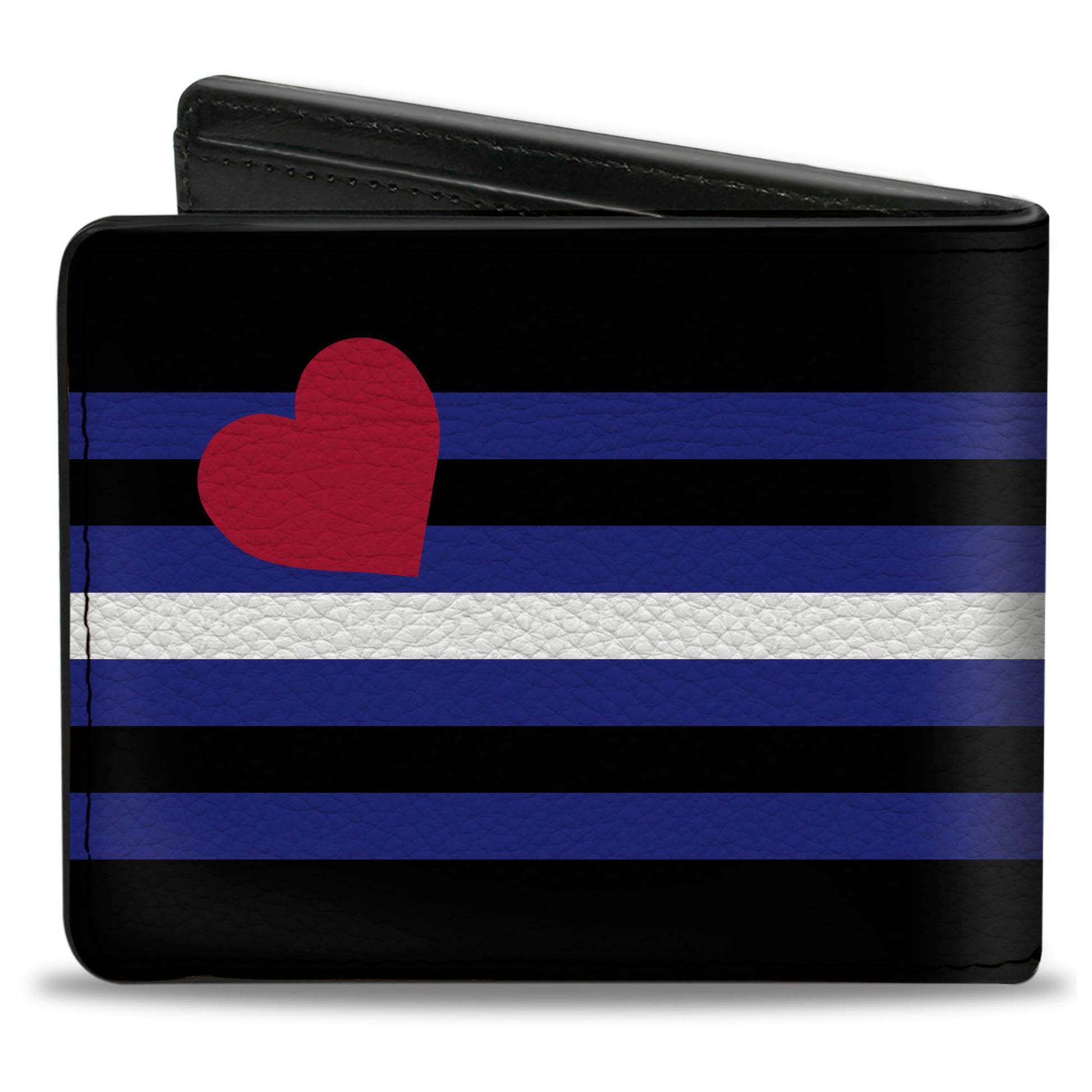 Bi-Fold Wallet - Flag Leather Black Blue Red White Bi-Fold Wallets Buckle-Down