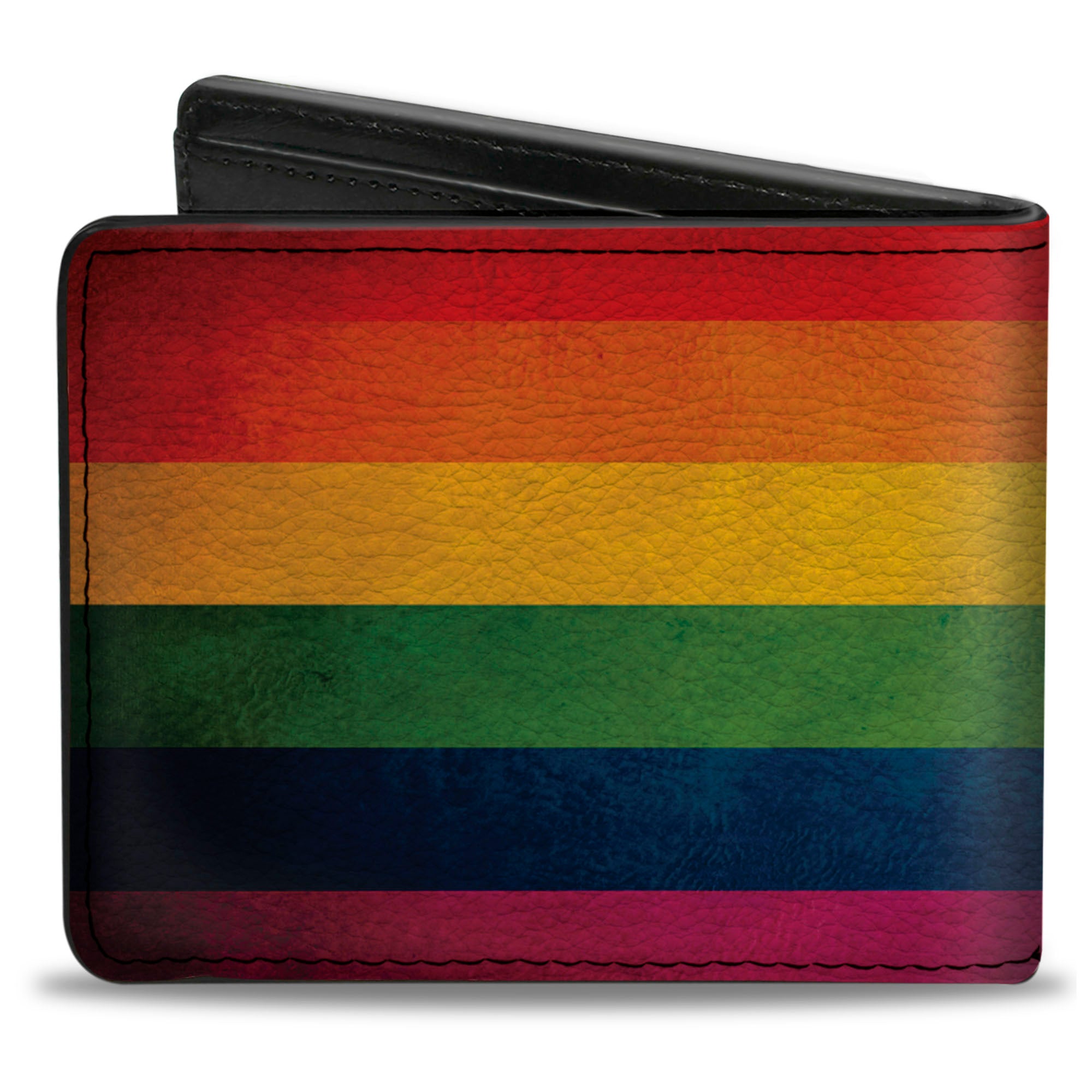 Bi-Fold Wallet - Flag Pride Distressed Rainbow