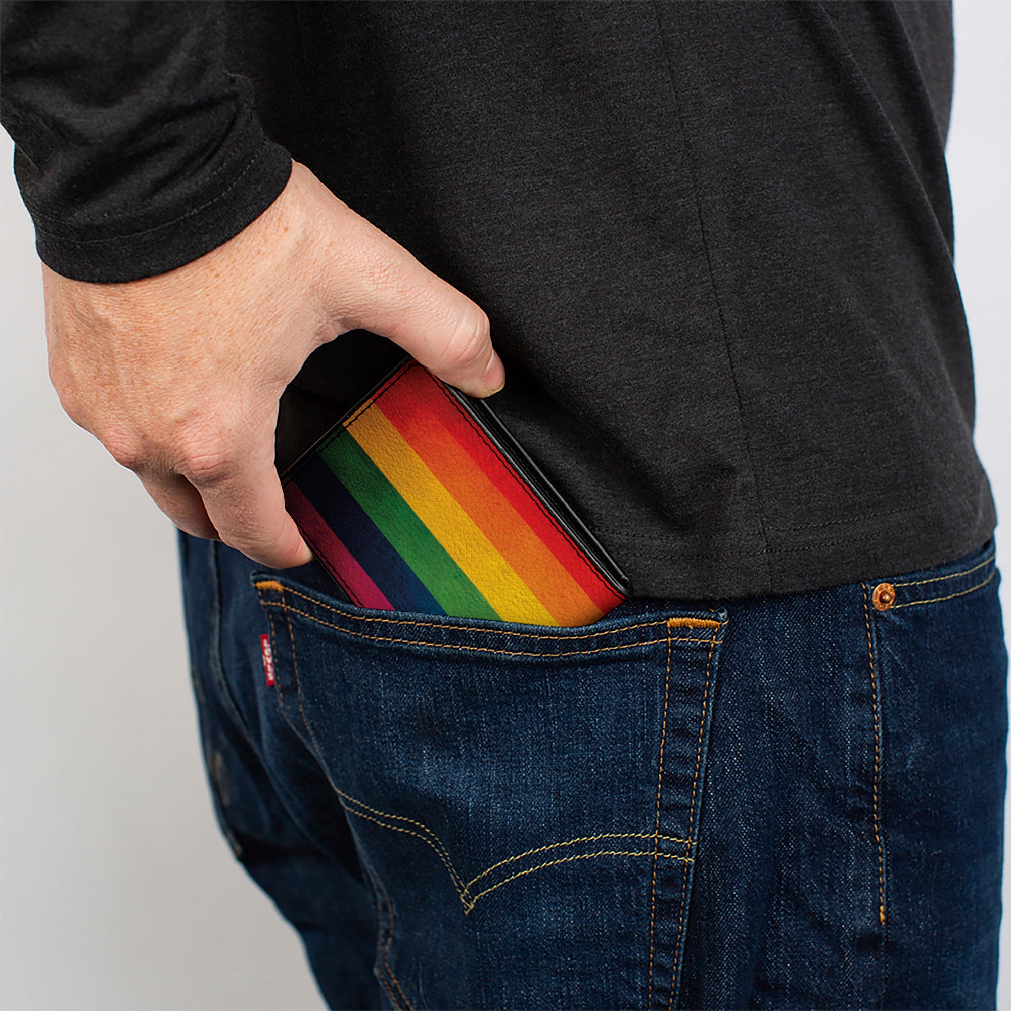 Bi-Fold Wallet - Flag Pride Distressed Rainbow