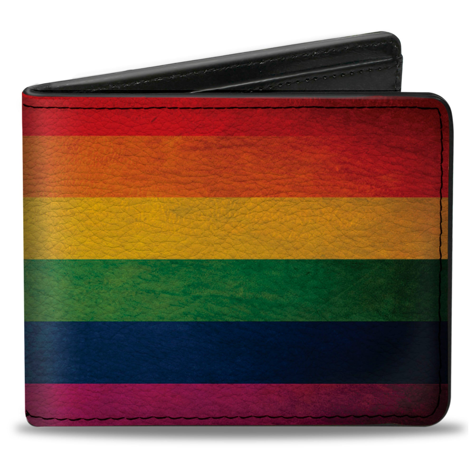 Bi-Fold Wallet - Flag Pride Distressed Rainbow
