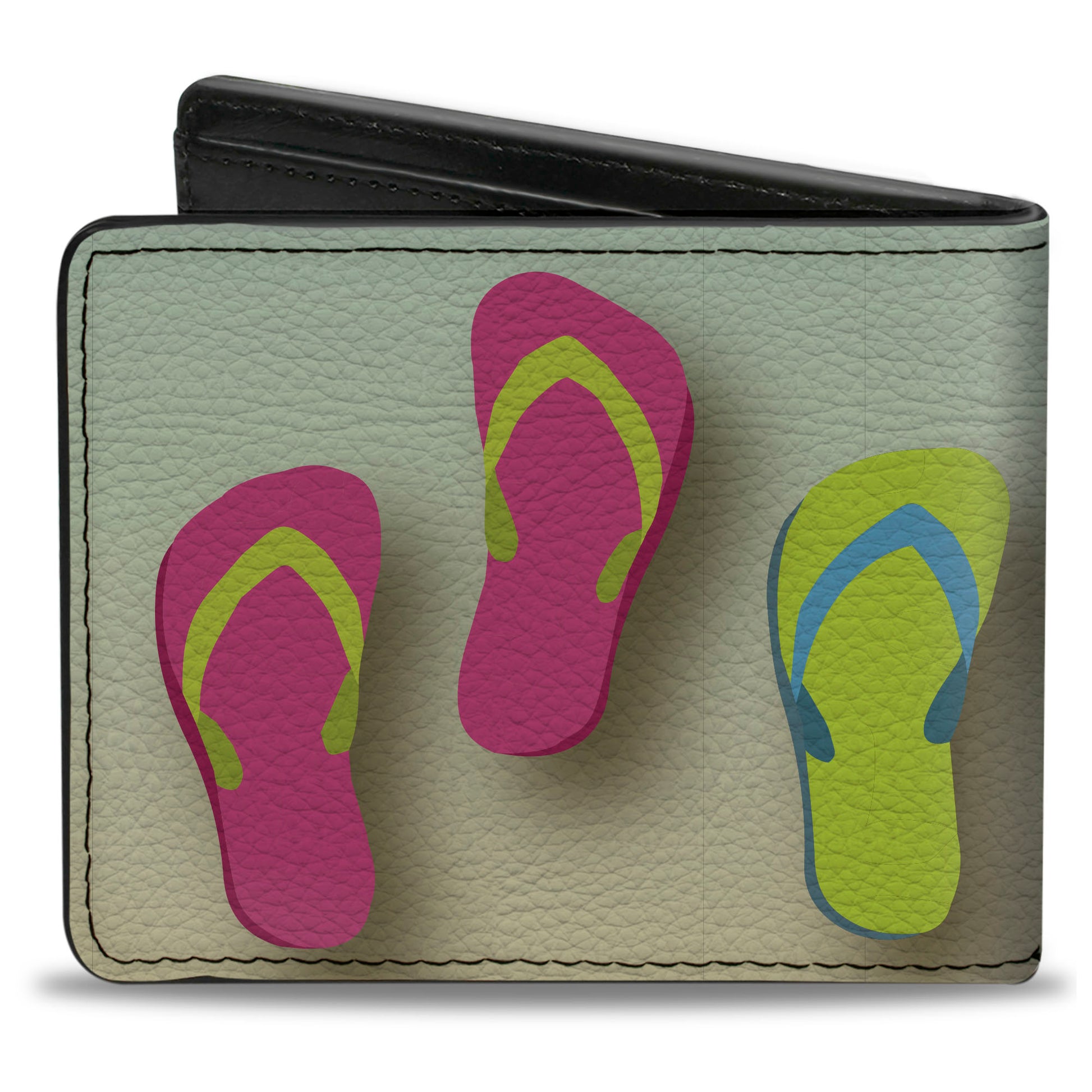 Bi-Fold Wallet - Flip Flops2 Aqua Multi Color Bi-Fold Wallets Buckle-Down