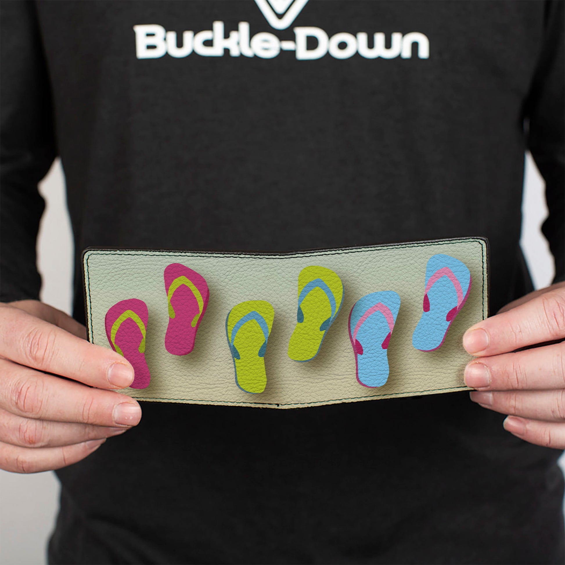 Bi-Fold Wallet - Flip Flops2 Aqua Multi Color Bi-Fold Wallets Buckle-Down