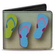 Bi-Fold Wallet - Flip Flops2 Aqua Multi Color Bi-Fold Wallets Buckle-Down