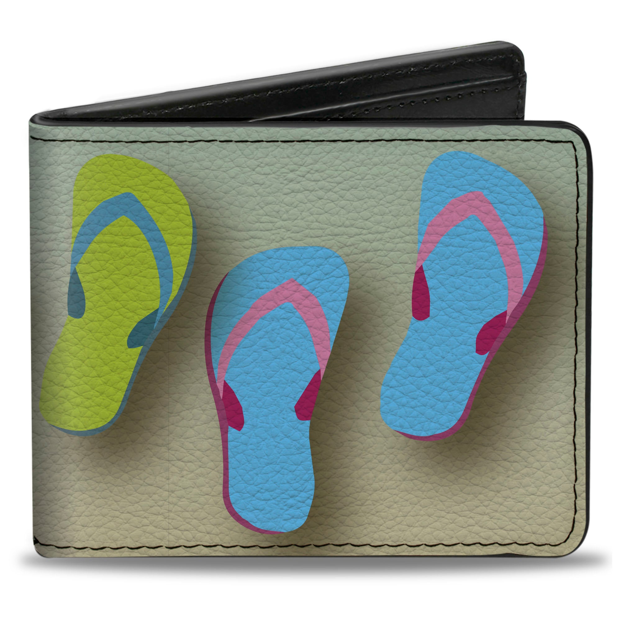 Bi-Fold Wallet - Flip Flops2 Aqua Multi Color Bi-Fold Wallets Buckle-Down