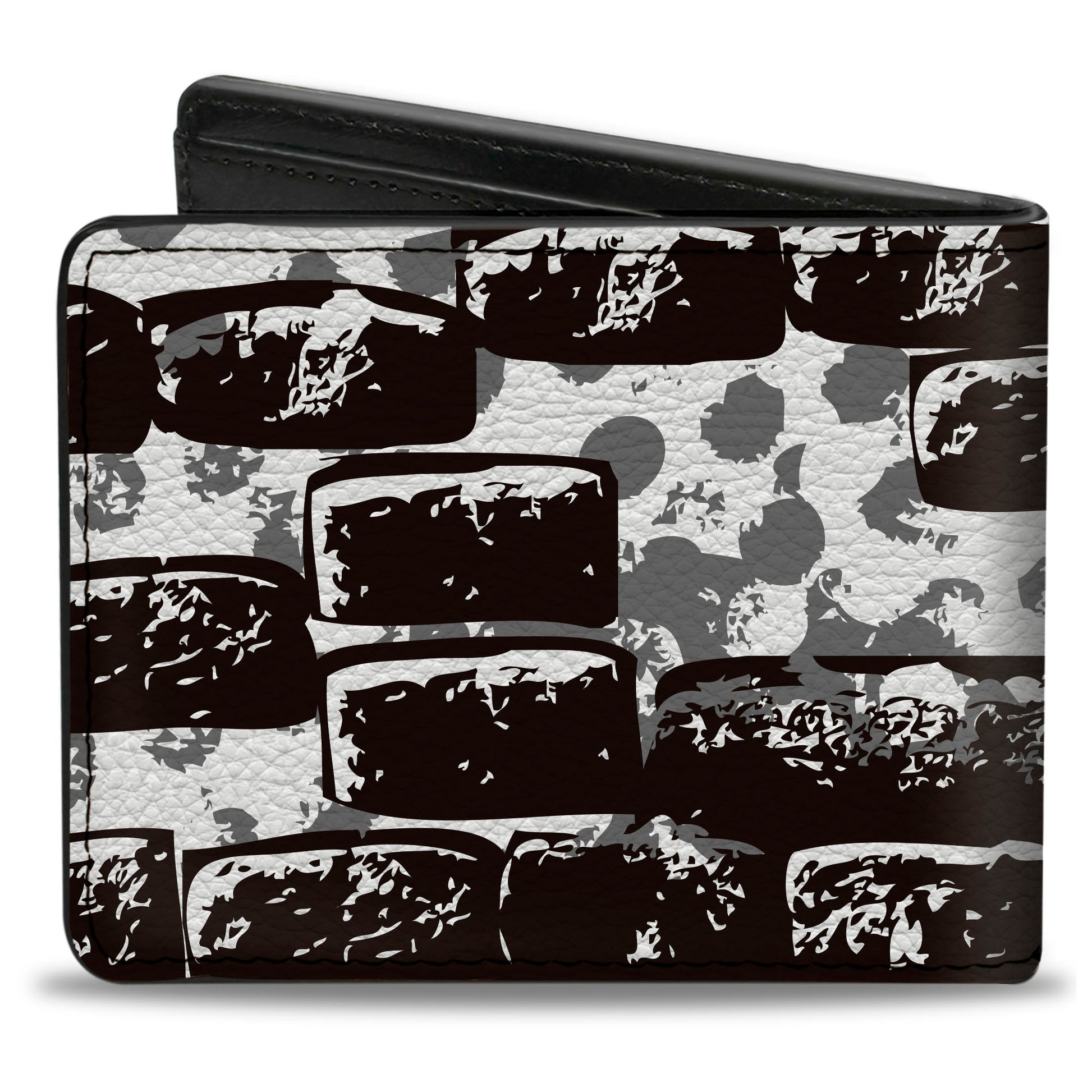 Bi-Fold Wallet - Grunge Bricks Black White Bi-Fold Wallets Buckle-Down