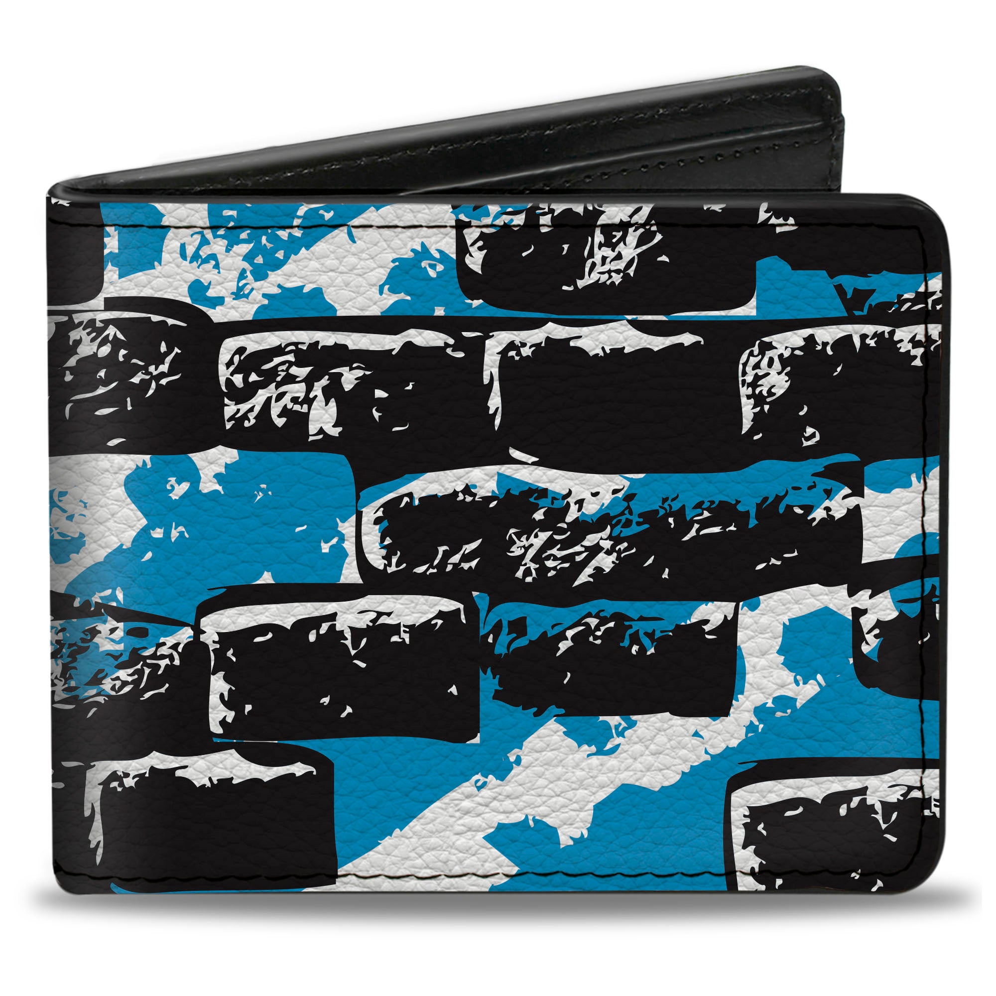 Bi-Fold Wallet - Grunge Bricks Blue Bi-Fold Wallets Buckle-Down