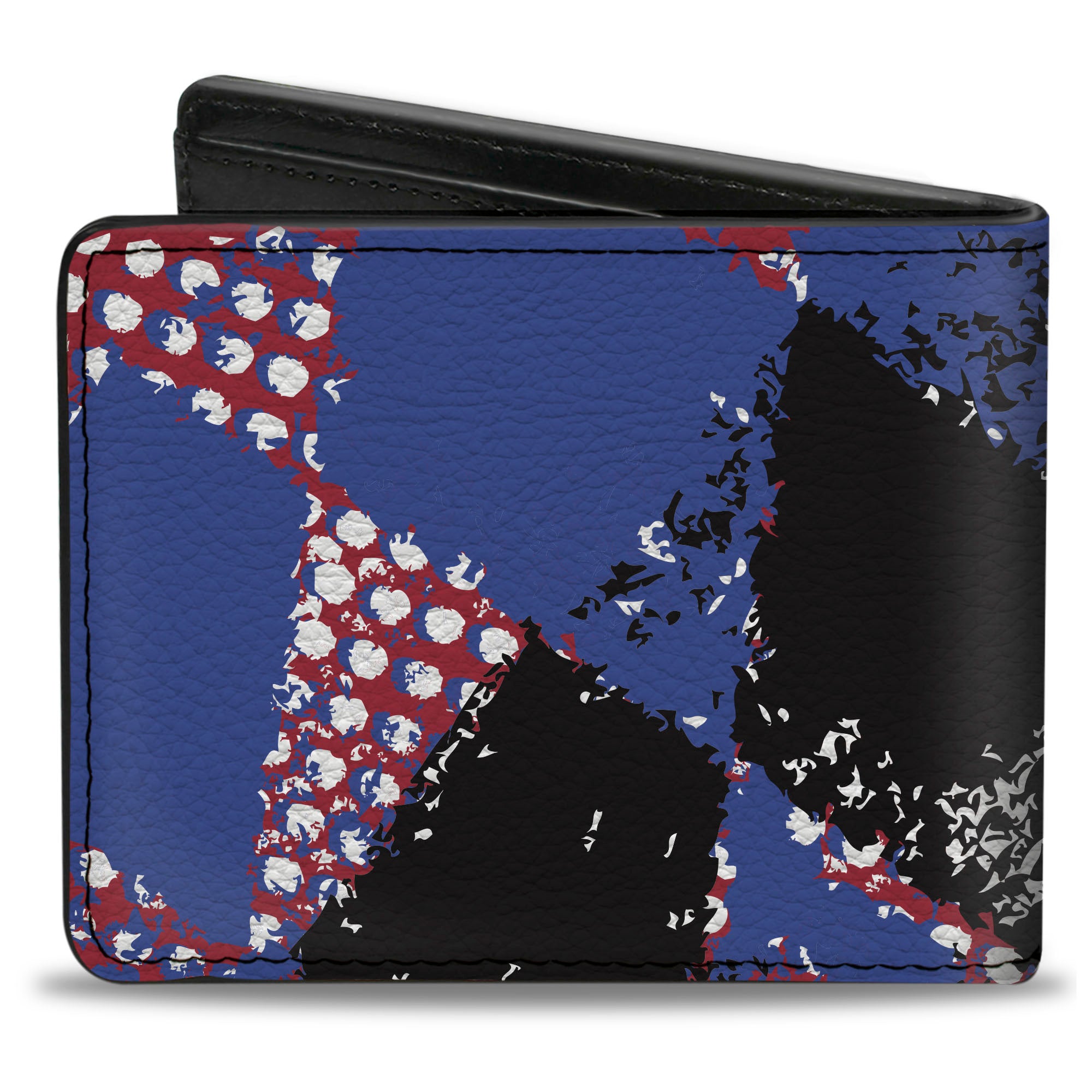Bi-Fold Wallet - Grunge Checker Flag Blue Red Bi-Fold Wallets Buckle-Down