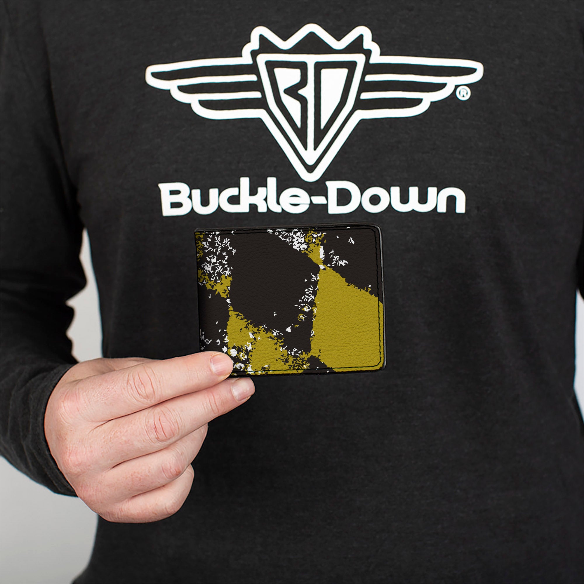 Bi-Fold Wallet - Grunge Checker Flag Green Bi-Fold Wallets Buckle-Down