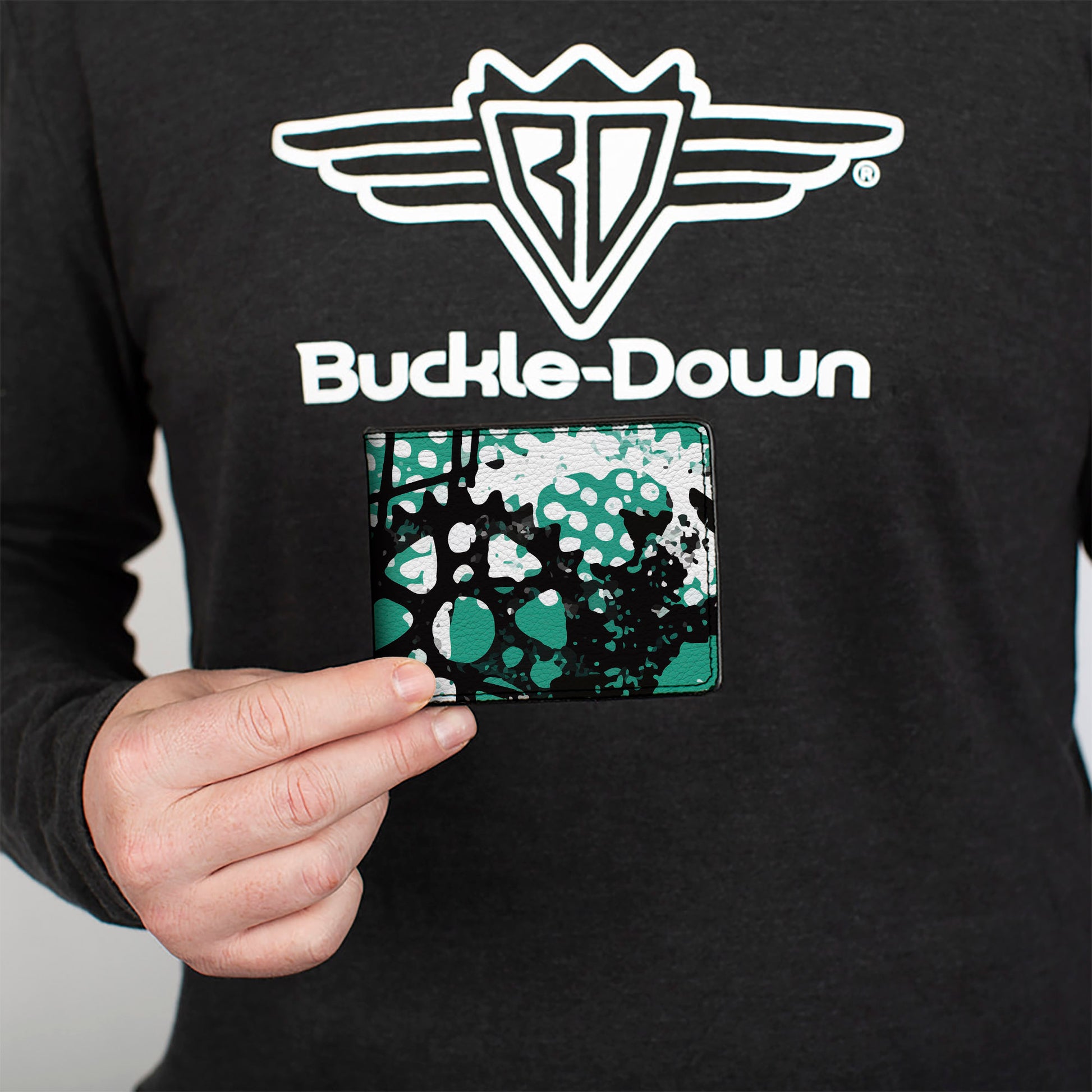 Bi-Fold Wallet - Grunge Gears Green Bi-Fold Wallets Buckle-Down