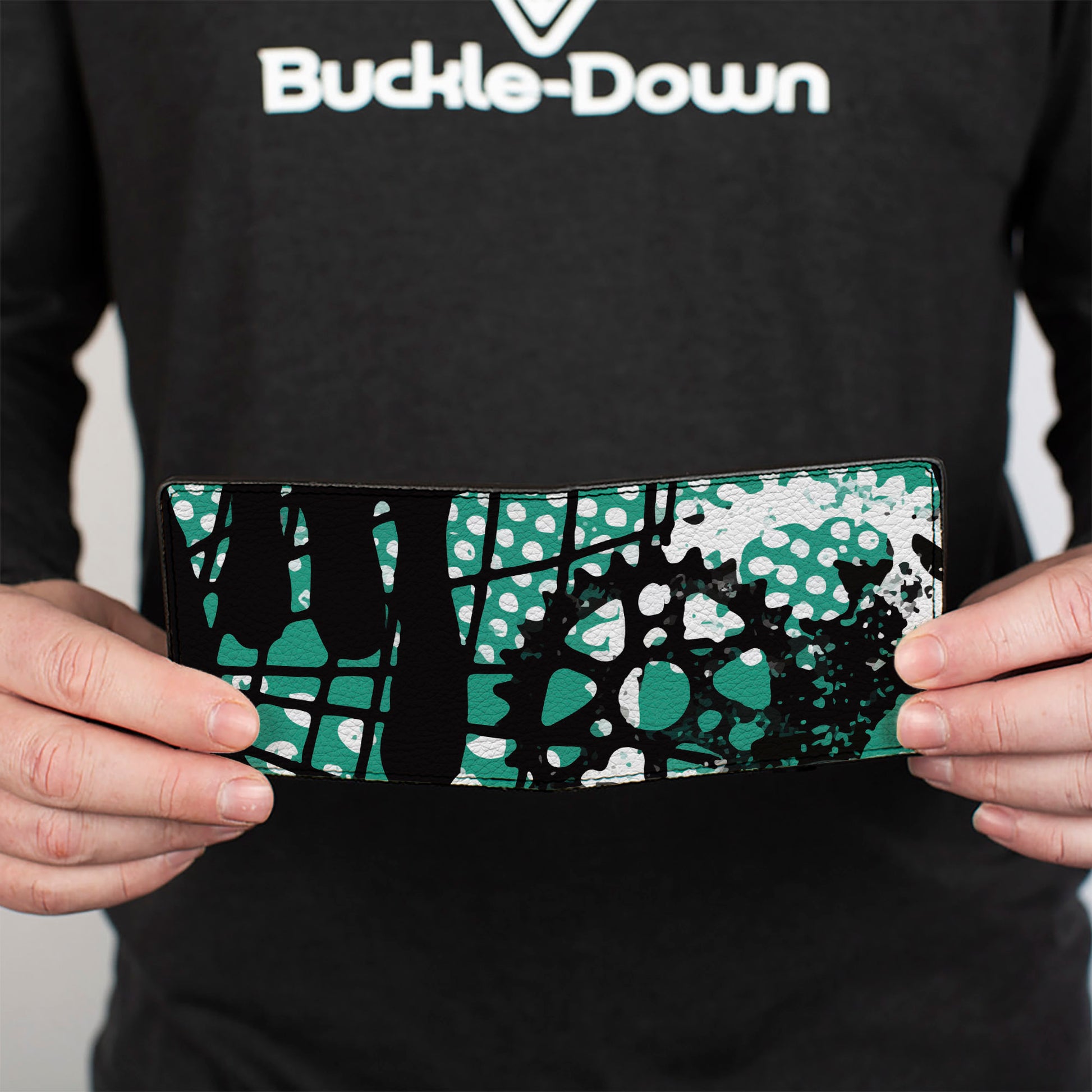 Bi-Fold Wallet - Grunge Gears Green Bi-Fold Wallets Buckle-Down