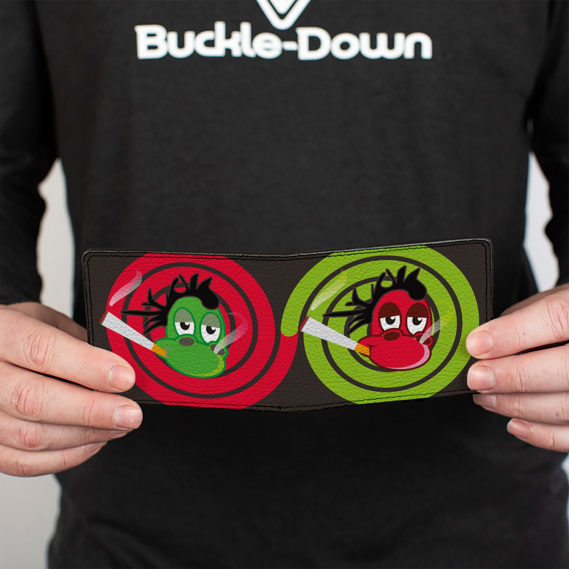 Bi-Fold Wallet - Green & Red Dragons Smoking Gray Bi-Fold Wallets Buckle-Down