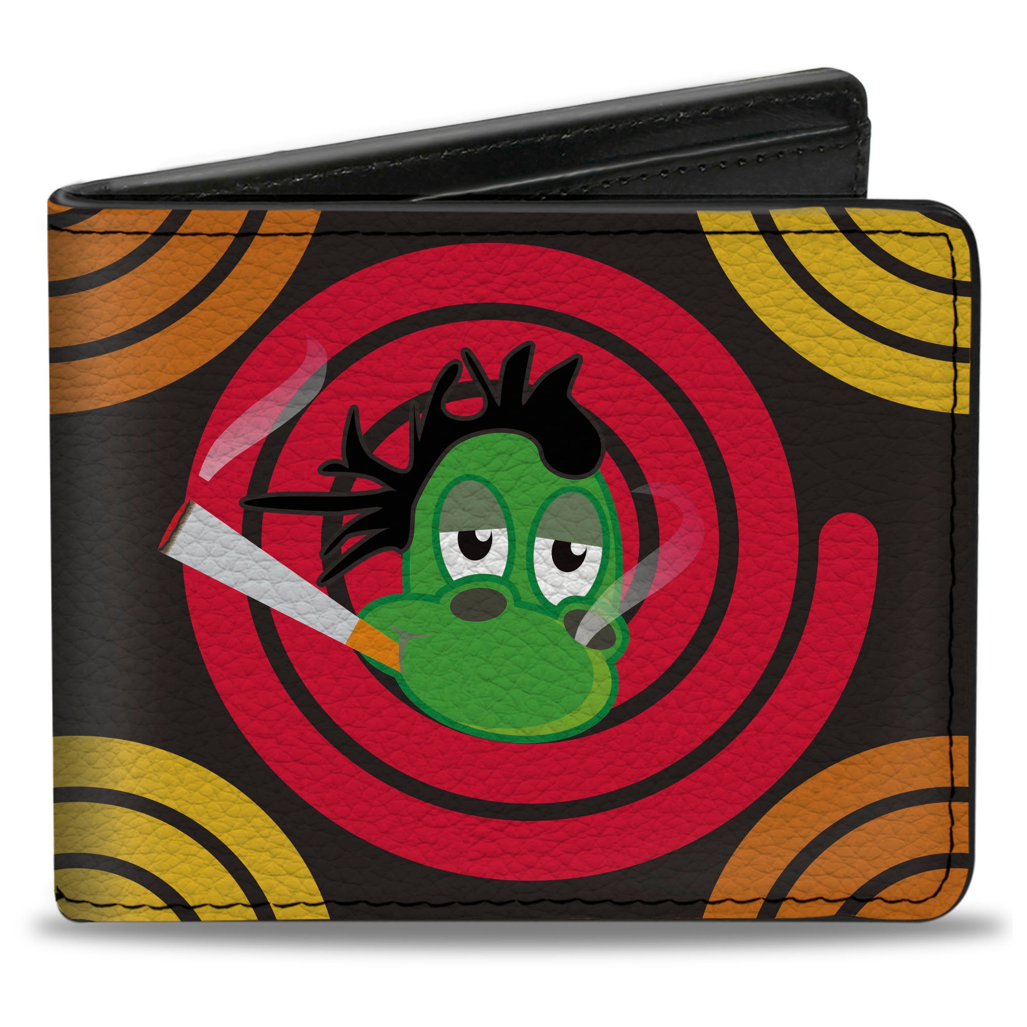 Bi-Fold Wallet - Green Dragons Smoking Purple Bi-Fold Wallets Buckle-Down