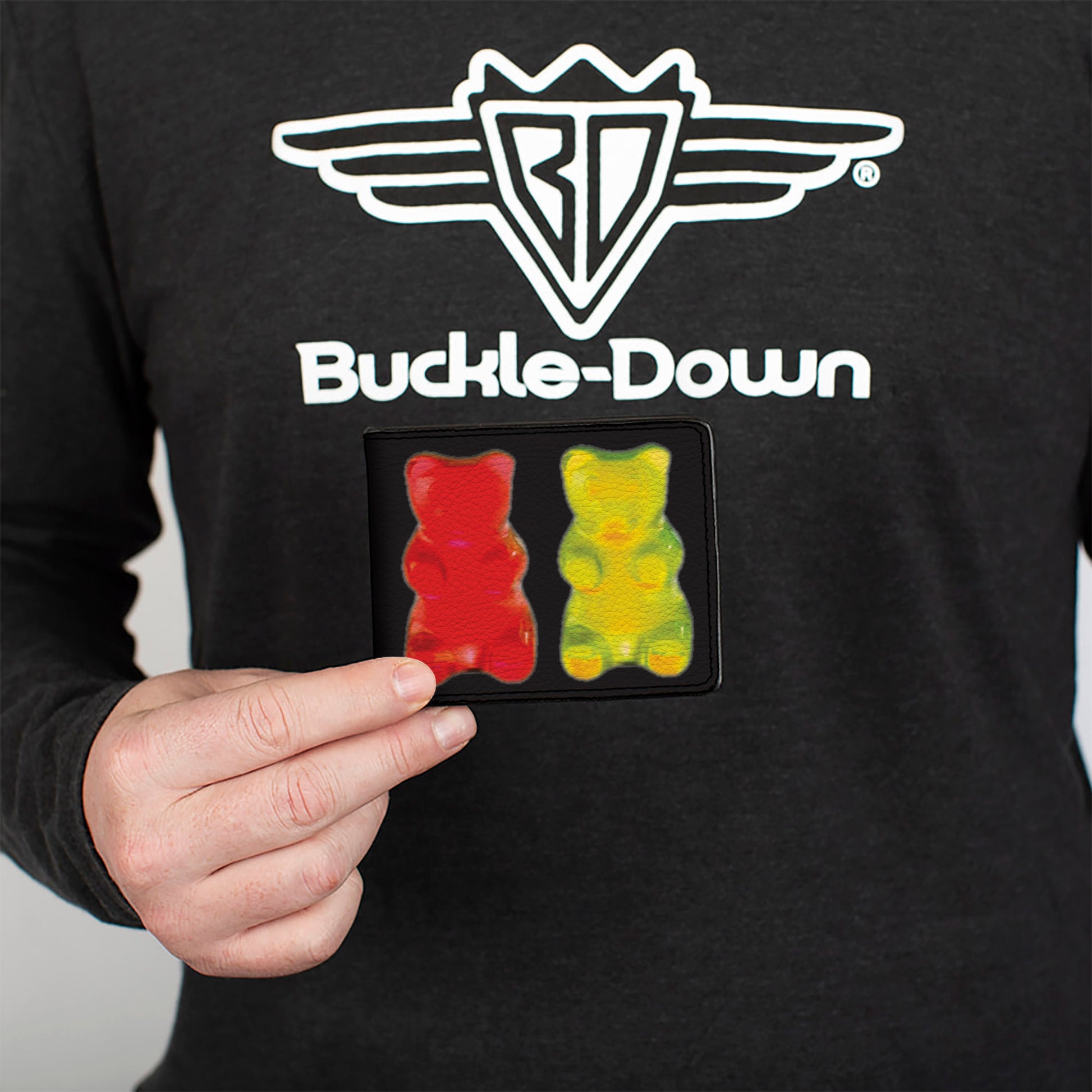 Bi-Fold Wallet - Gummy Bears Black Multi Color Bi-Fold Wallets Buckle-Down