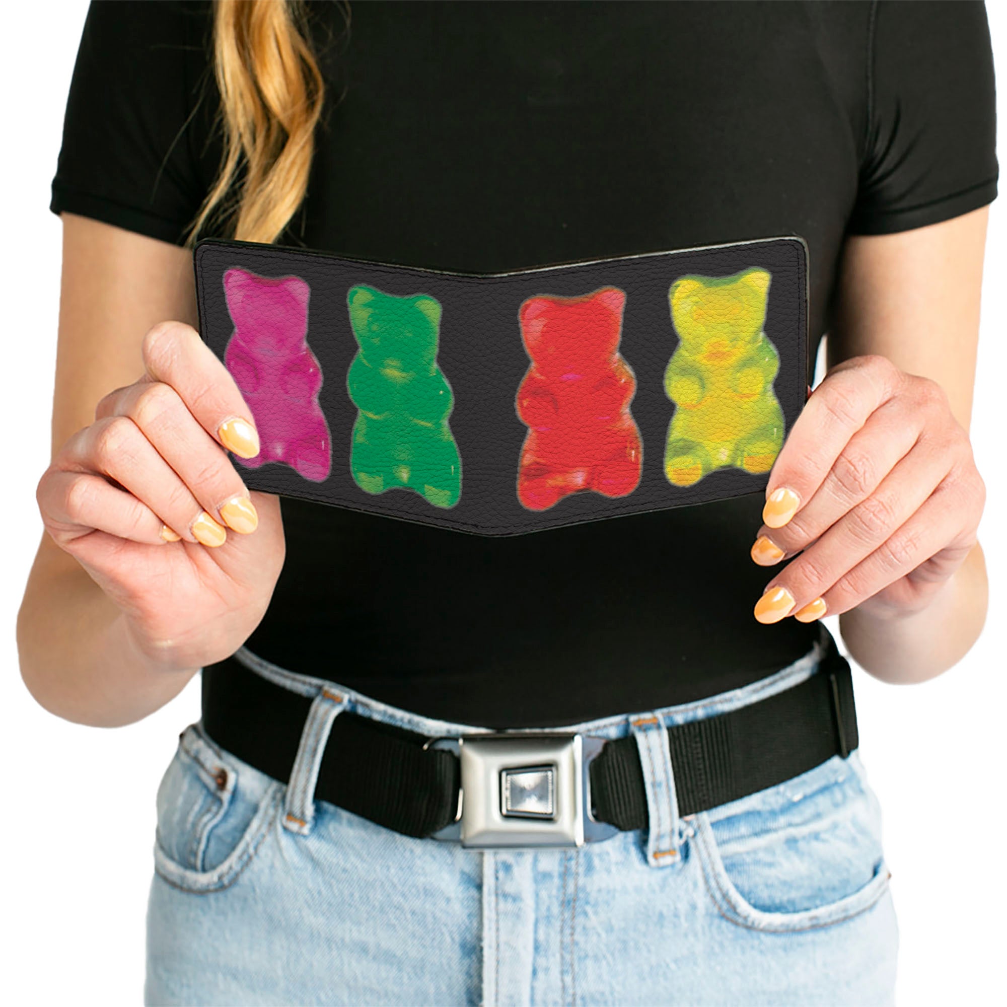 Bi-Fold Wallet - Gummy Bears Black Multi Color Bi-Fold Wallets Buckle-Down