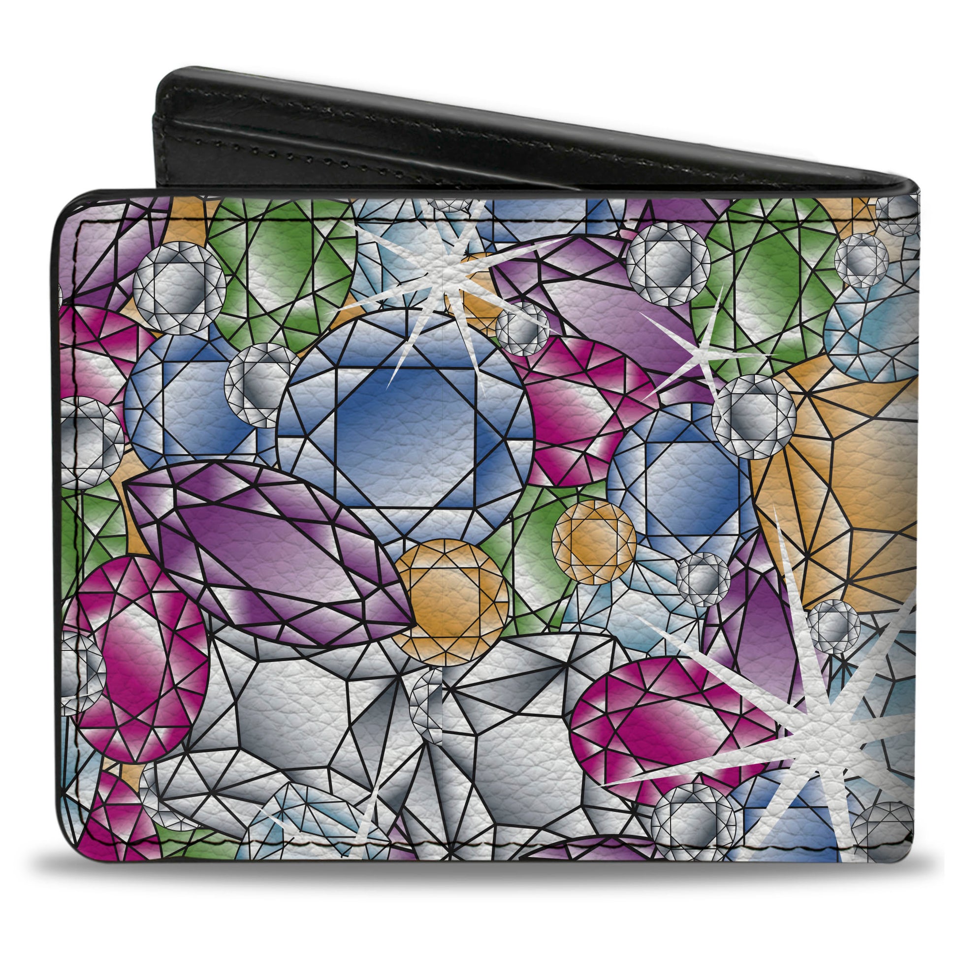 Bi-Fold Wallet - Gems Stacked Multi Color Bi-Fold Wallets Buckle-Down