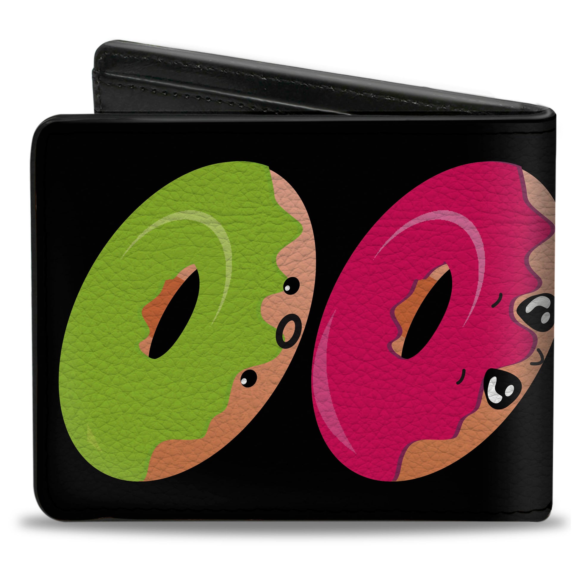 Bi-Fold Wallet - Glaze Donut Expressions Black Bi-Fold Wallets Buckle-Down