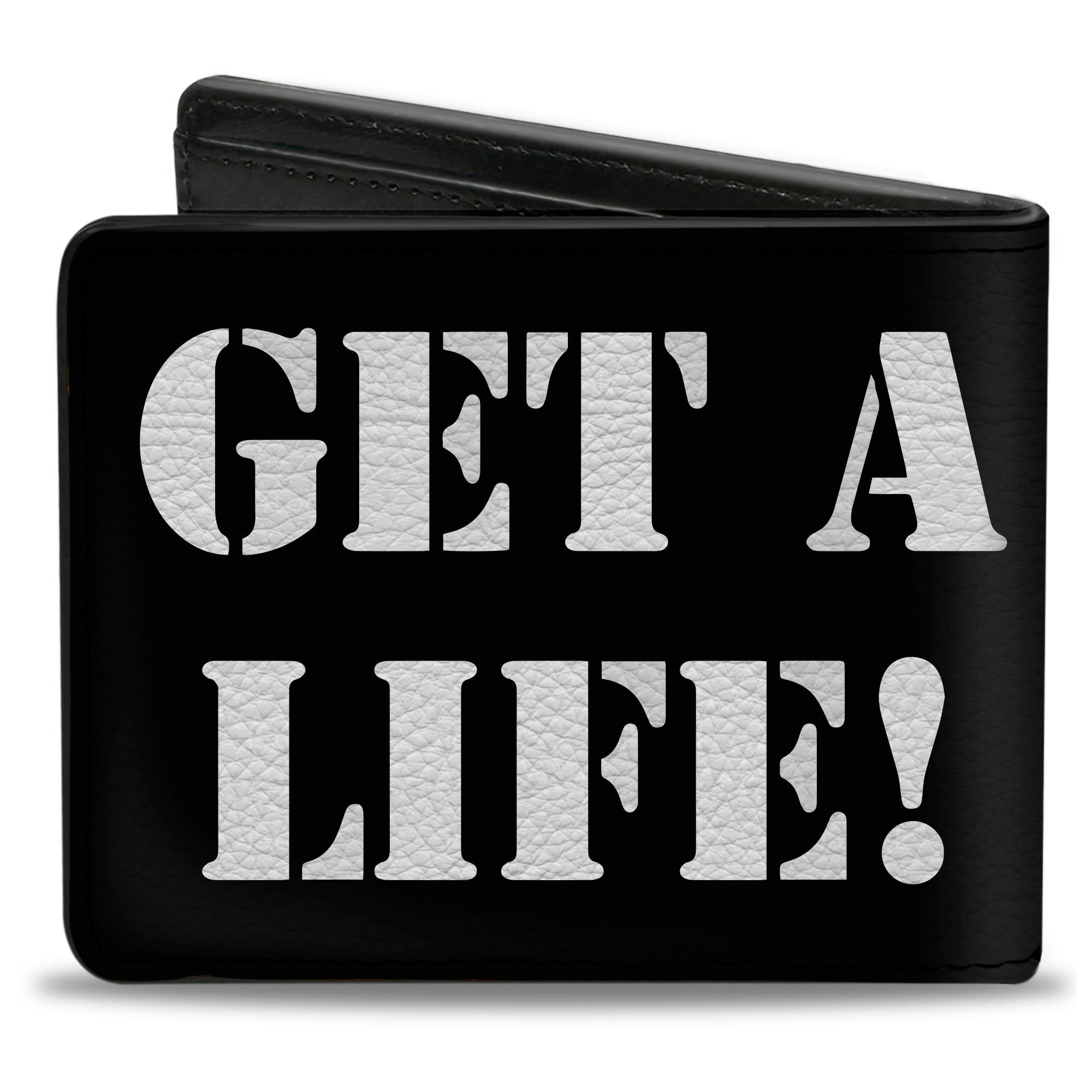 Bi-Fold Wallet - GET A LIFE! Black White Bi-Fold Wallets Buckle-Down