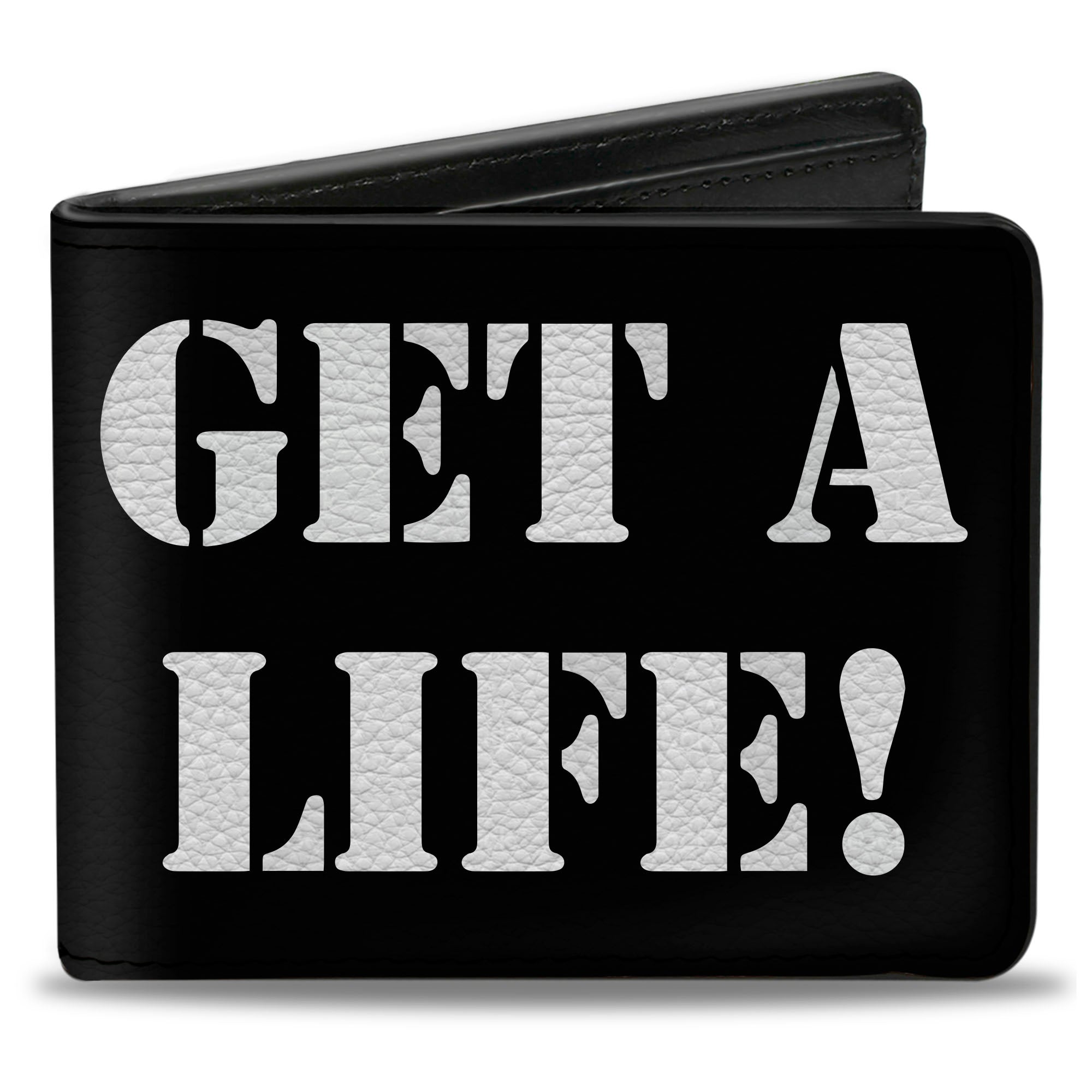 Bi-Fold Wallet - GET A LIFE! Black White Bi-Fold Wallets Buckle-Down
