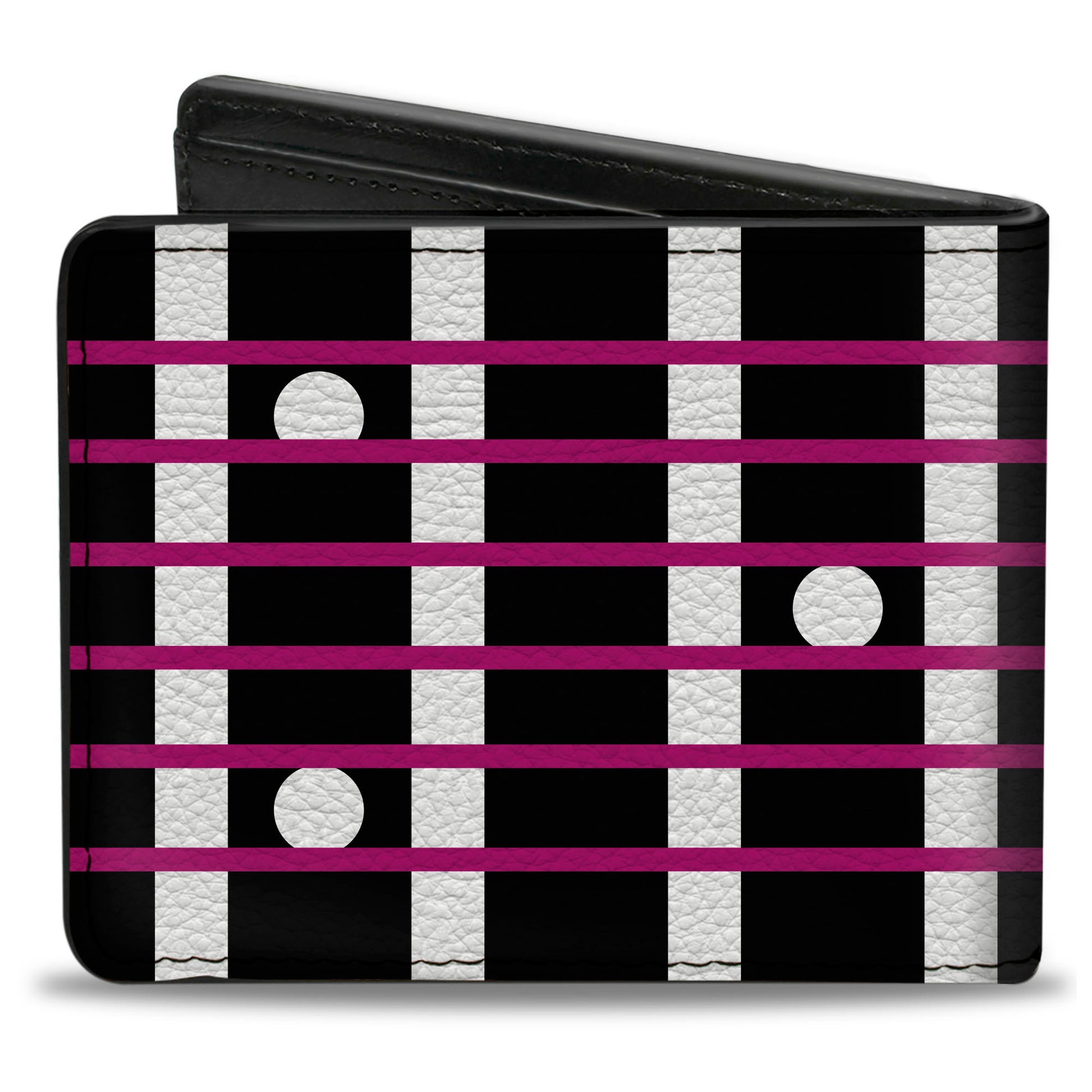 Bi-Fold Wallet - Guitar Neck Black White Pink Bi-Fold Wallets Buckle-Down