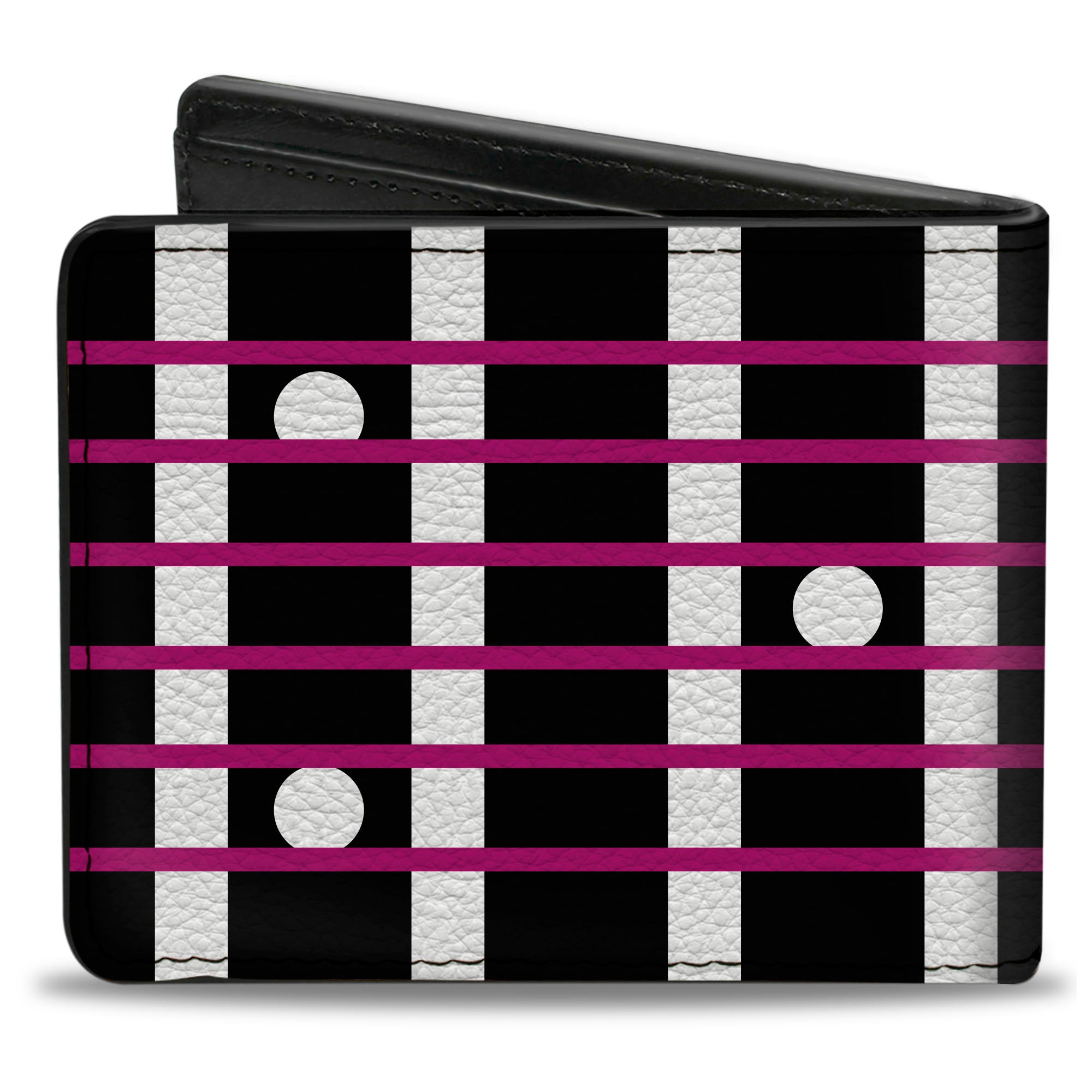 Bi-Fold Wallet - Guitar Neck Black White Pink Bi-Fold Wallets Buckle-Down