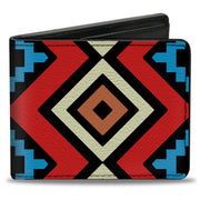 Bi-Fold Wallet - Geometric1 Black Red Tan Brown Baby Blue Bi-Fold Wallets Buckle-Down