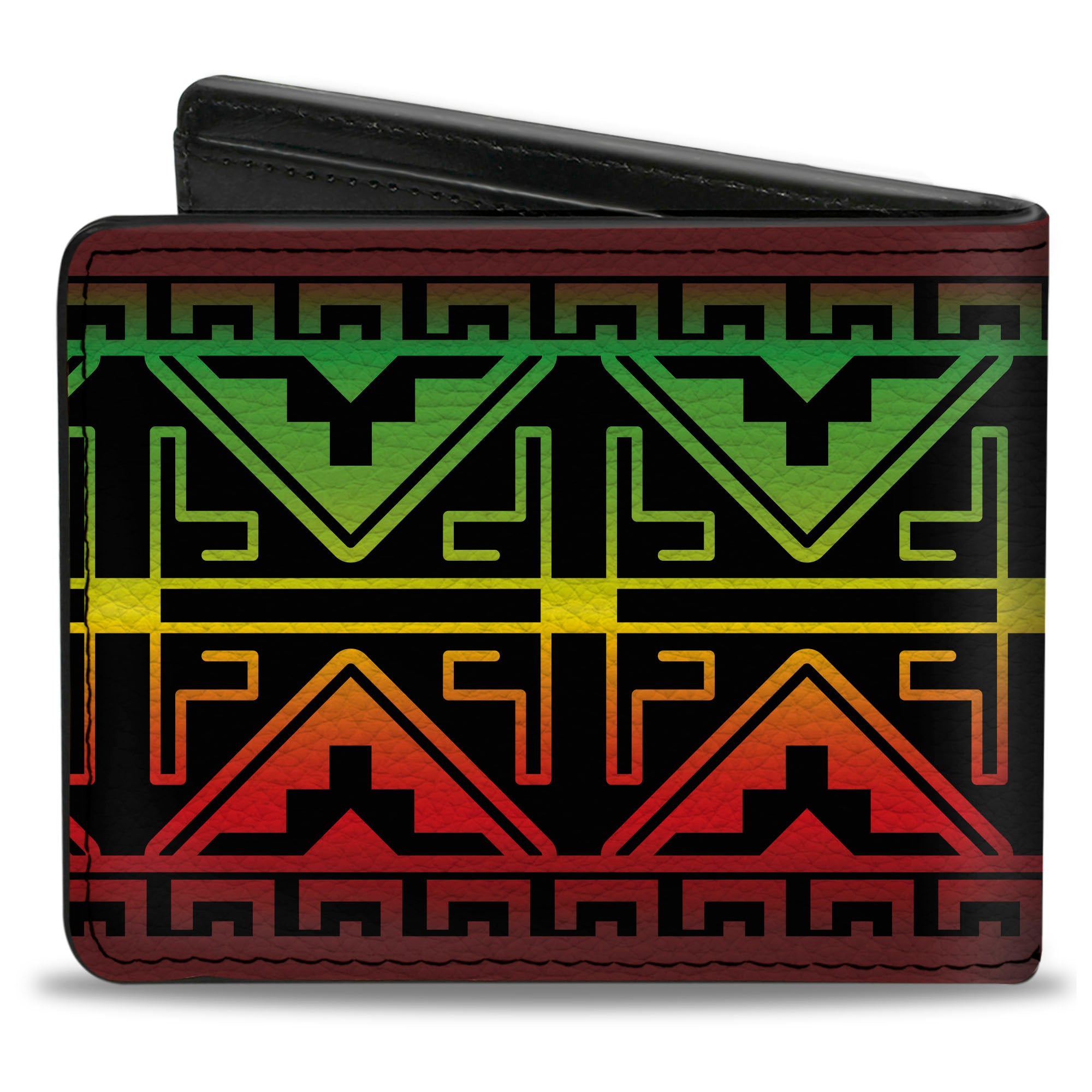 Bi-Fold Wallet - Geomteric2 Black Red Yellow Green Bi-Fold Wallets Buckle-Down