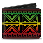 Bi-Fold Wallet - Geomteric2 Black Red Yellow Green Bi-Fold Wallets Buckle-Down