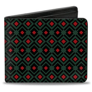 Bi-Fold Wallet - Geometric3 Black Forest Green Red Bi-Fold Wallets Buckle-Down