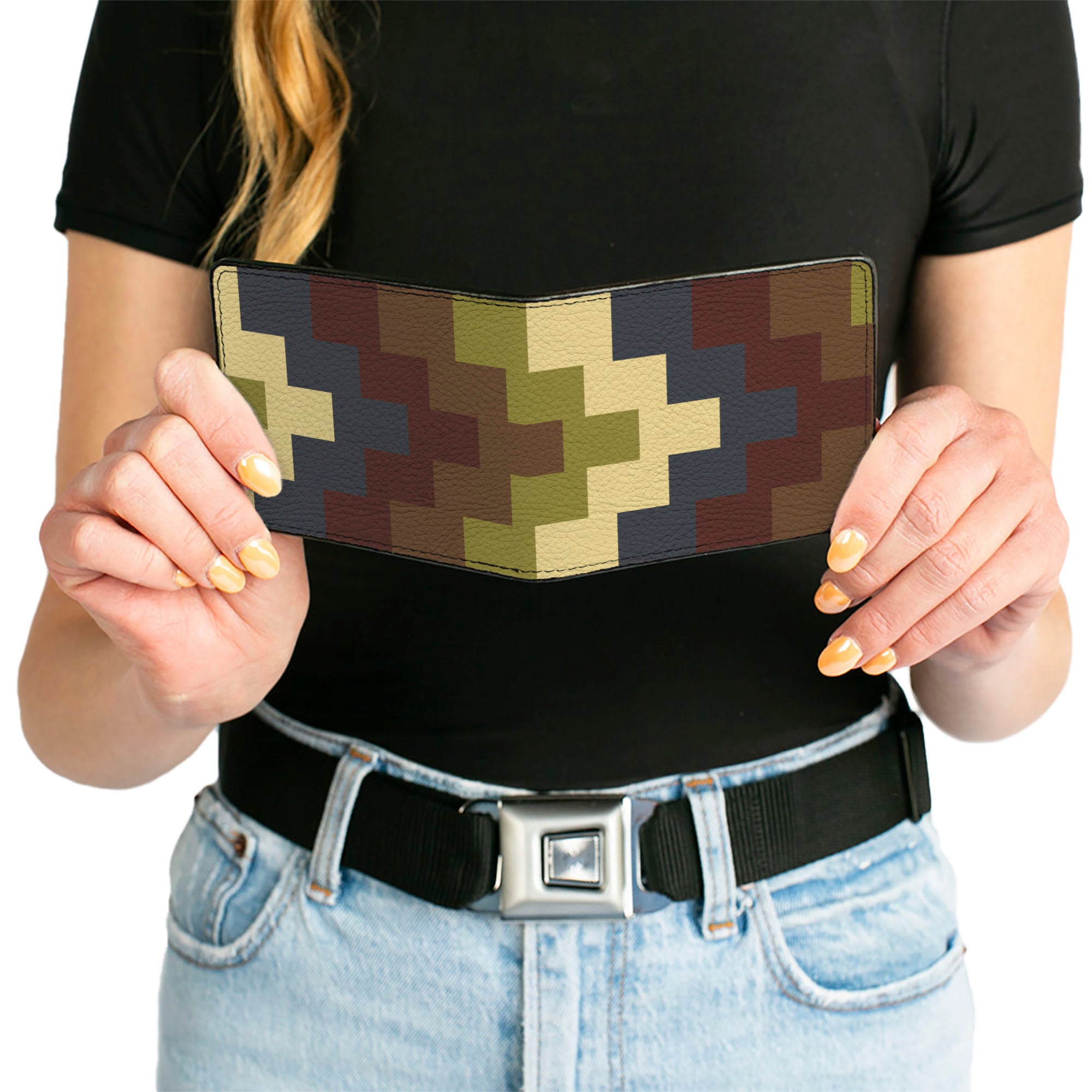 Bi-Fold Wallet - Geometric4 Tan Blue Wine Brown Olive Bi-Fold Wallets Buckle-Down