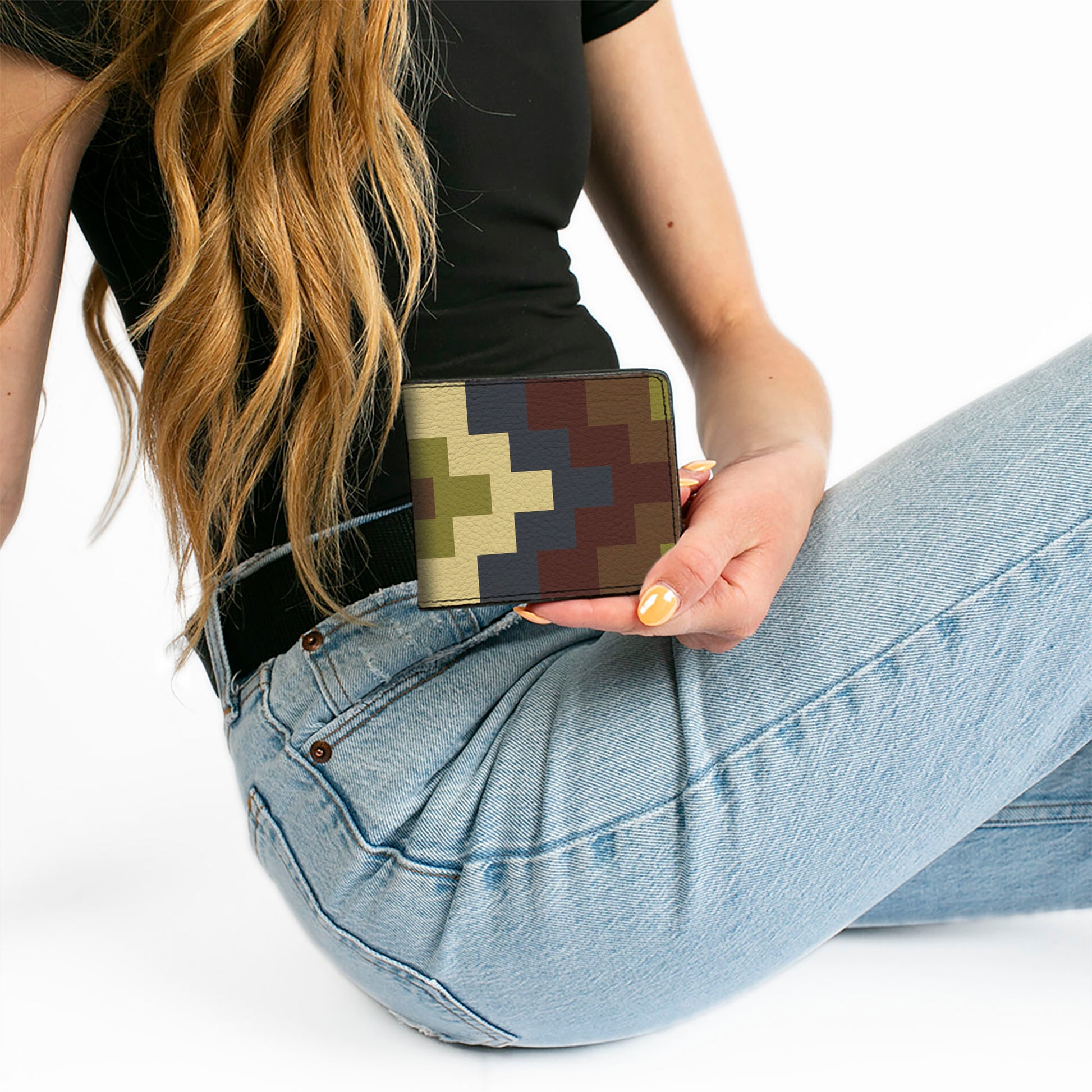 Bi-Fold Wallet - Geometric4 Tan Blue Wine Brown Olive Bi-Fold Wallets Buckle-Down