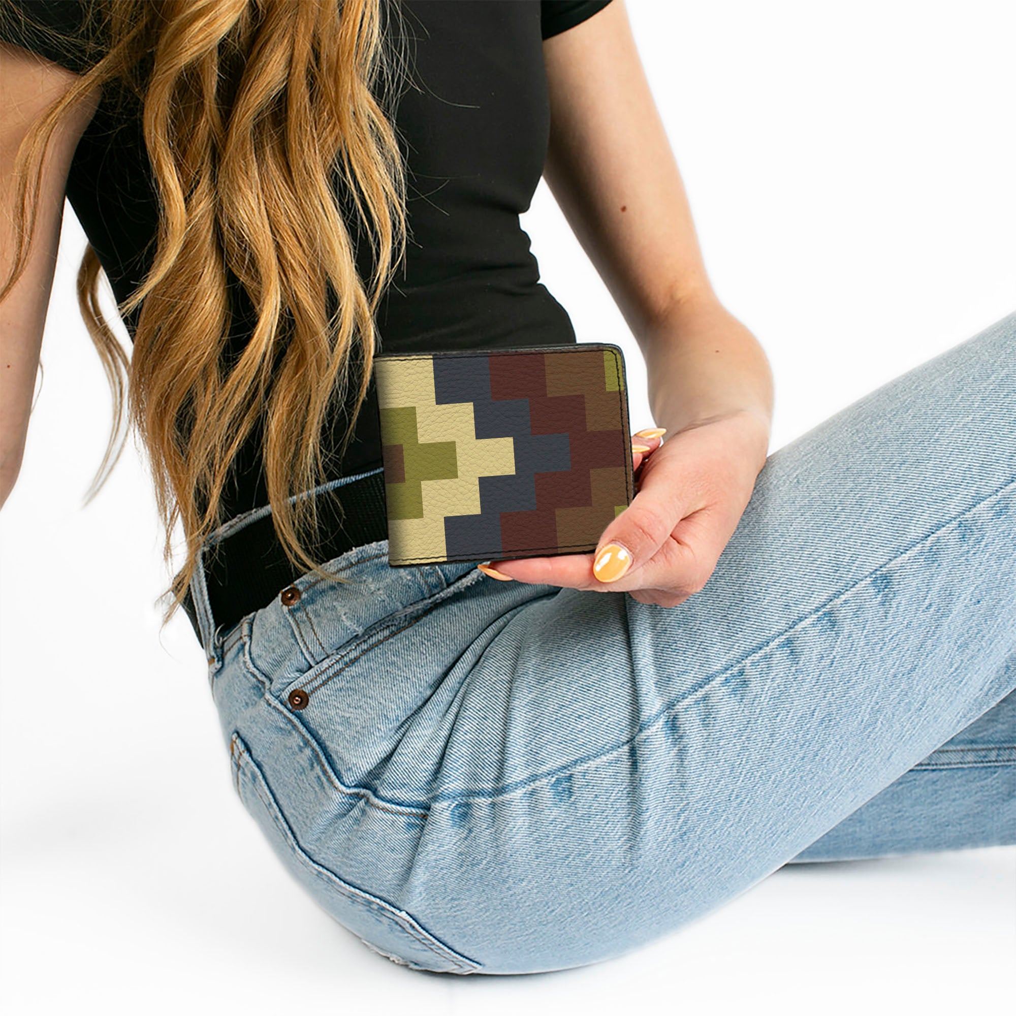 Bi-Fold Wallet - Geometric4 Tan Blue Wine Brown Olive Bi-Fold Wallets Buckle-Down