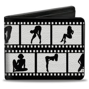 Bi-Fold Wallet - Girls Posing Film Strip White Black Bi-Fold Wallets Buckle-Down