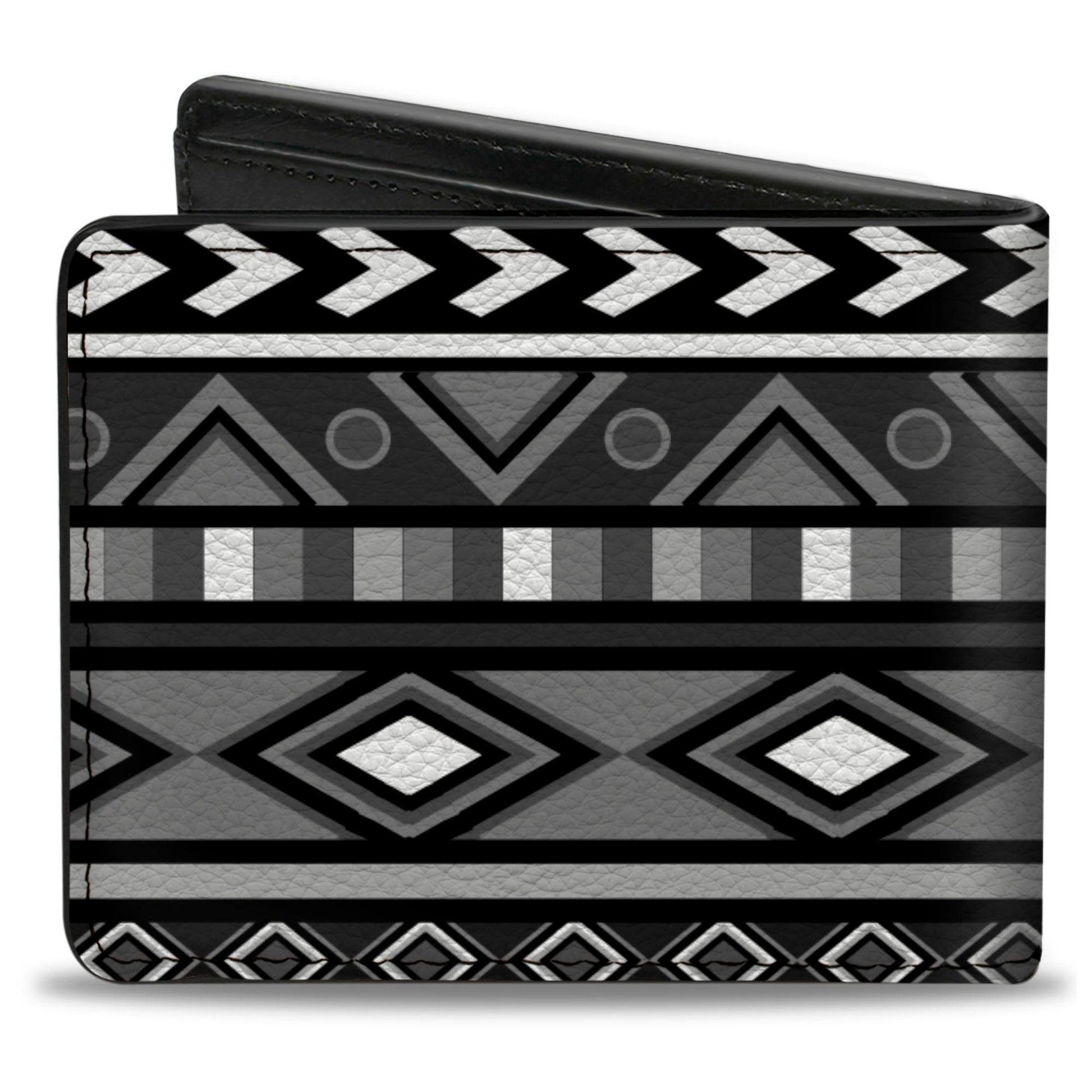 Bi-Fold Wallet - Geometric5 Grays Black White Bi-Fold Wallets Buckle-Down
