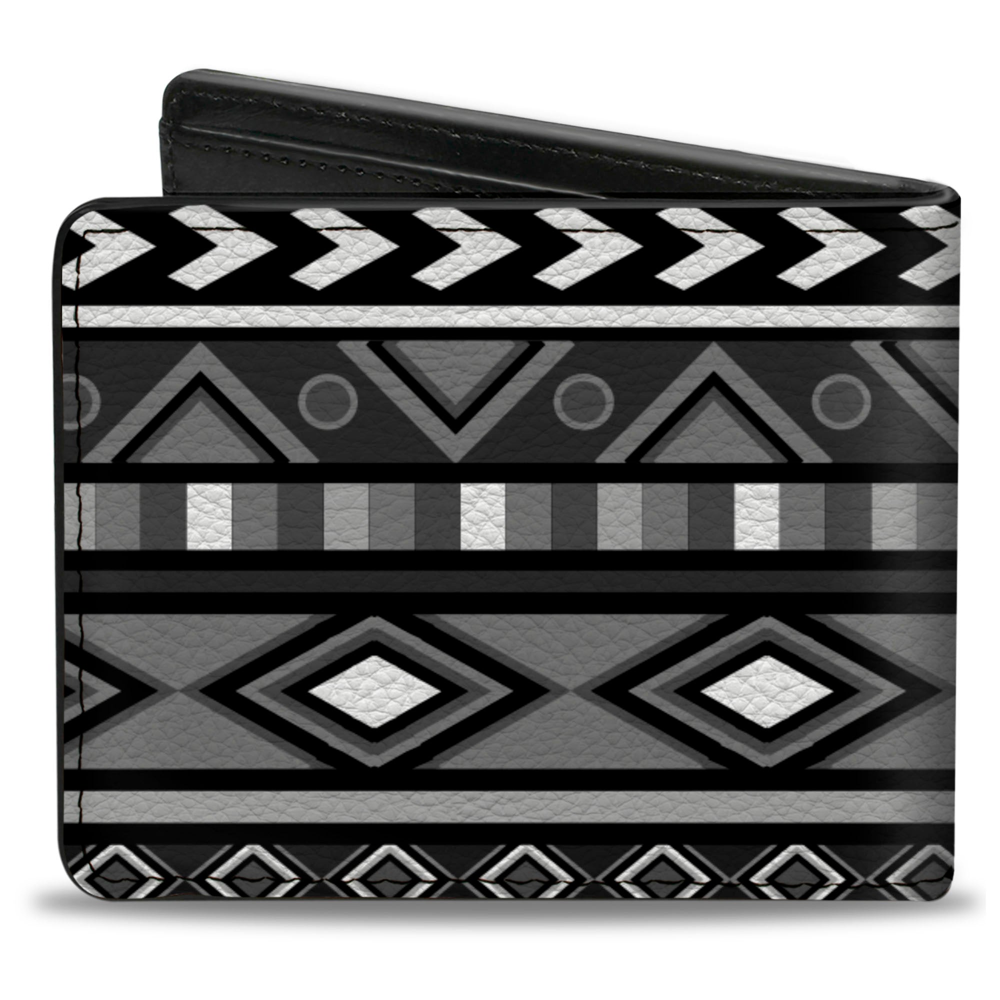 Bi-Fold Wallet - Geometric5 Grays Black White Bi-Fold Wallets Buckle-Down