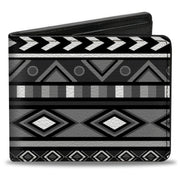 Bi-Fold Wallet - Geometric5 Grays Black White Bi-Fold Wallets Buckle-Down