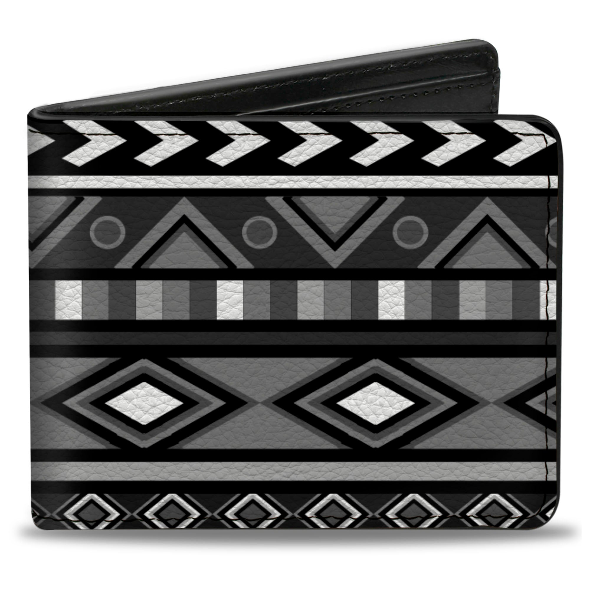 Bi-Fold Wallet - Geometric5 Grays Black White Bi-Fold Wallets Buckle-Down