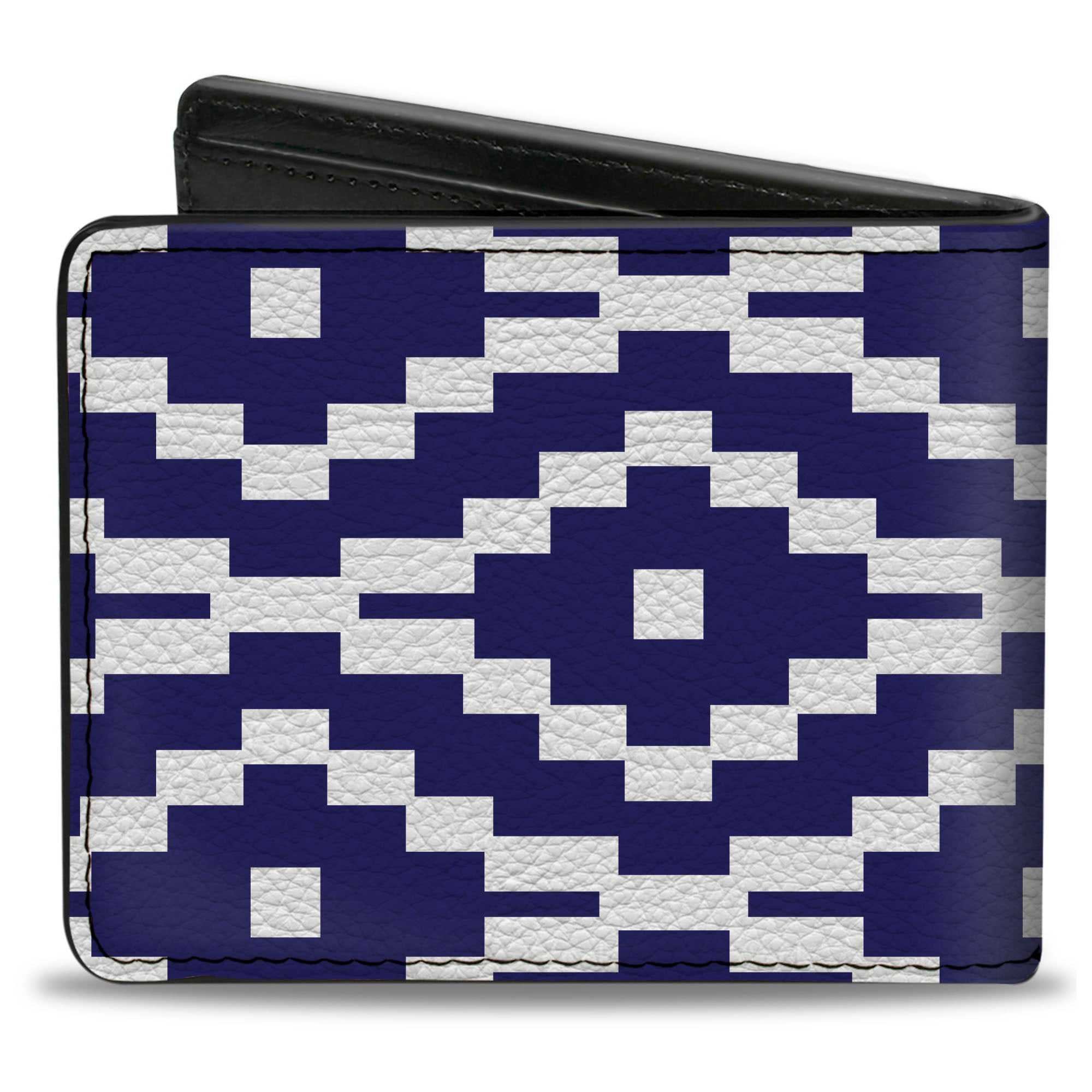 Bi-Fold Wallet - Geometric Diamond Blue White Bi-Fold Wallets Buckle-Down